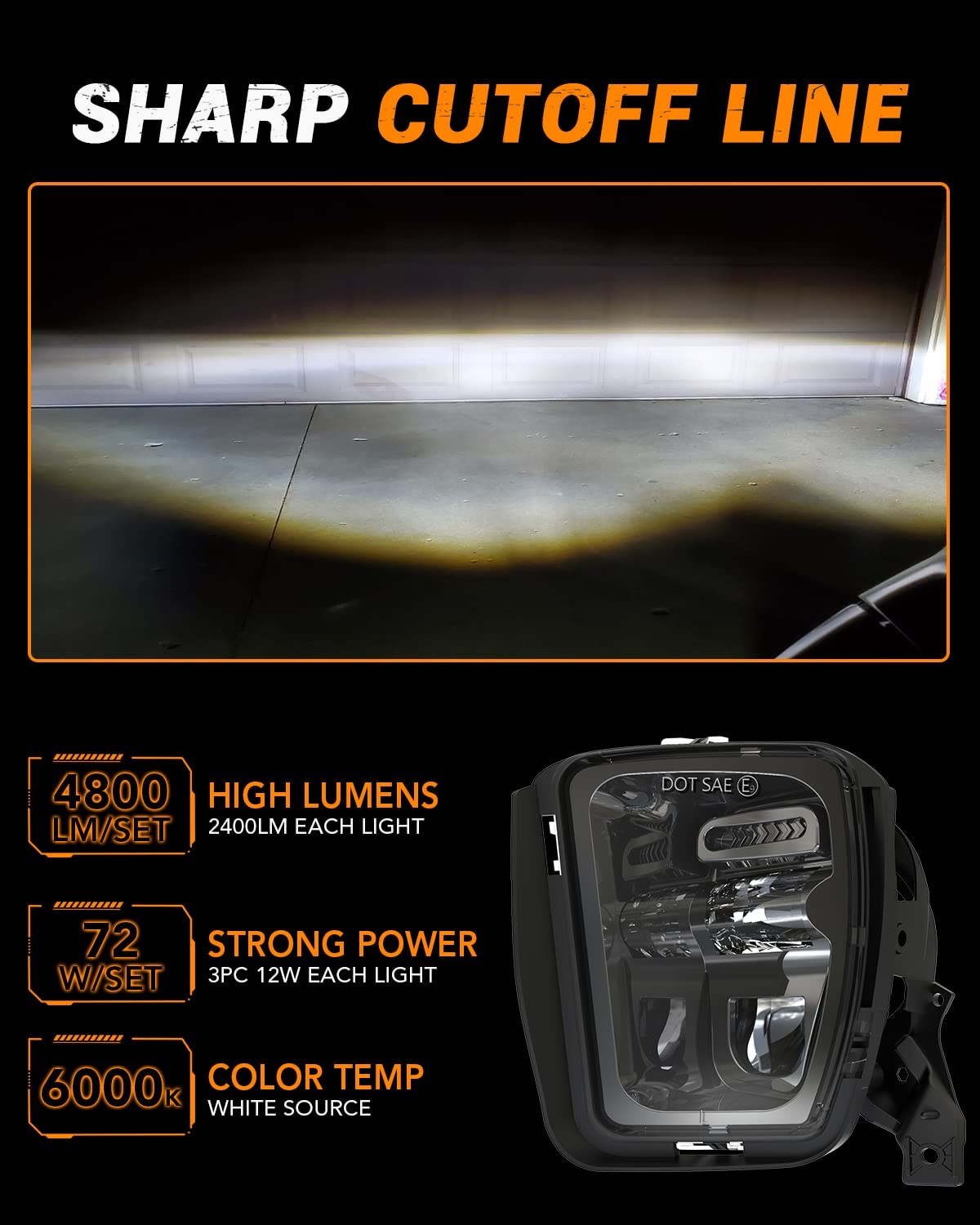 4X4Flstc Led Fog Lights Compatible With 4Th Gen Dodge Ram 1500 2013 2014 2015 2016 2017 2018, 2019 2020 Classic Replacement Fog