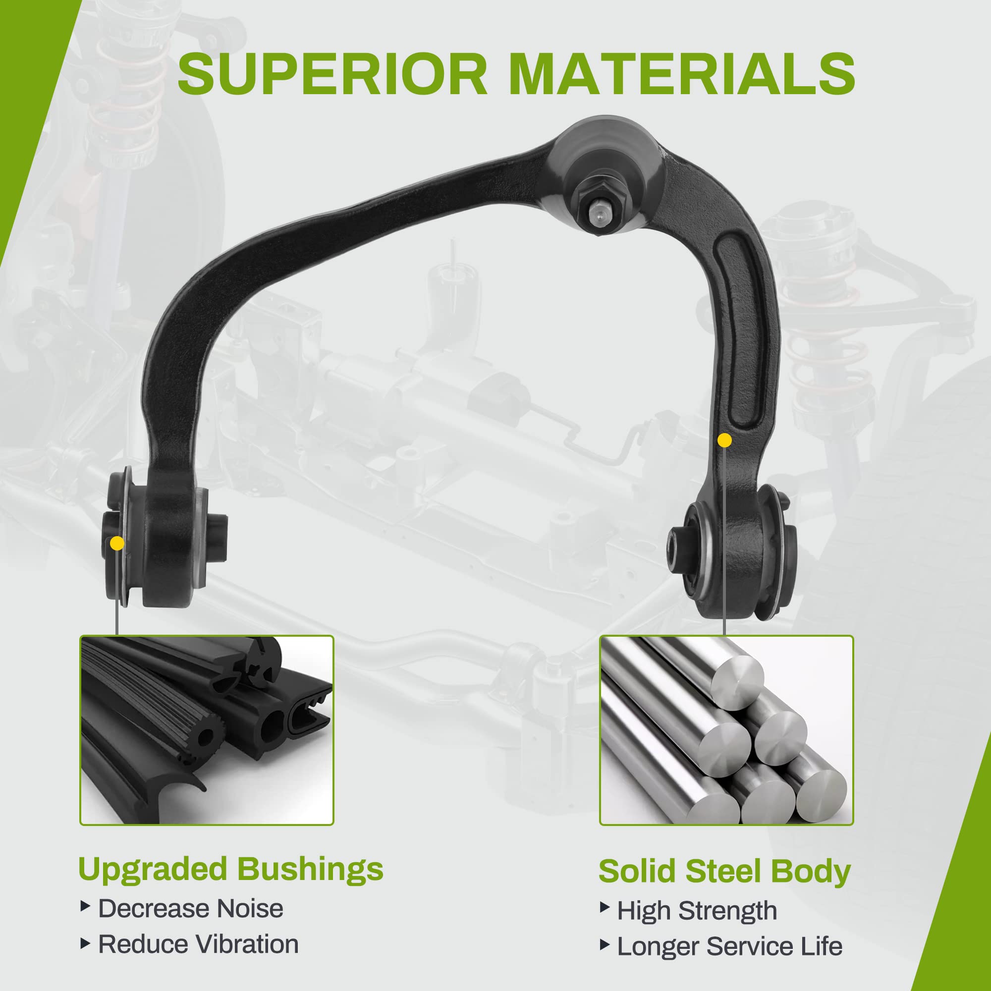 Autosaver88 -Front Upper Control Arm Kit Compatible With 2005-2008 Ford F-150, 2006-2008 Lincoln Mark Lt - 4Wd Only