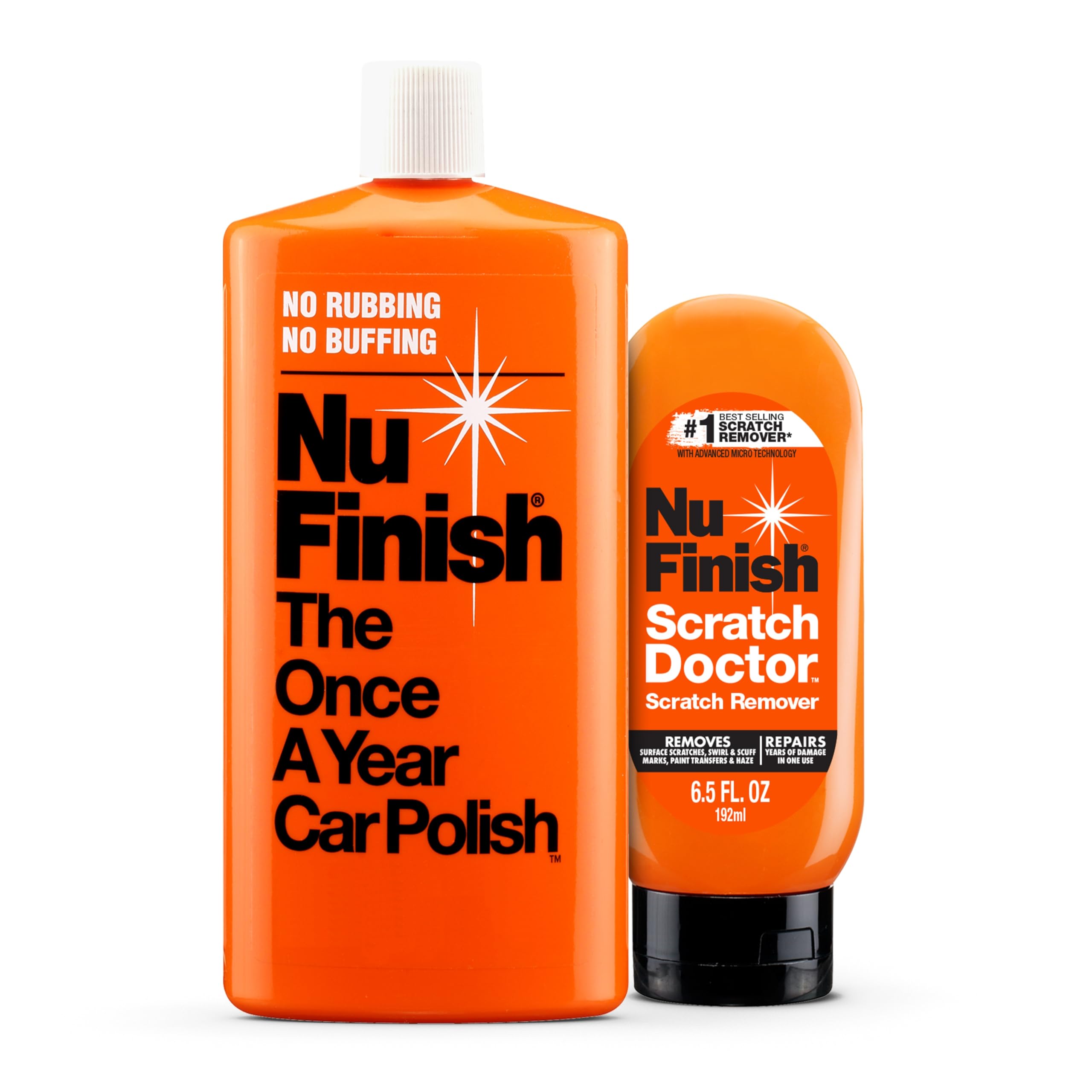 Nu Finish Exterior Car Care Kit With Scratch Doctor Car Scratch Remover (6.5 Fl Oz) And The Once A Year Car Polish (16 Fl Oz)