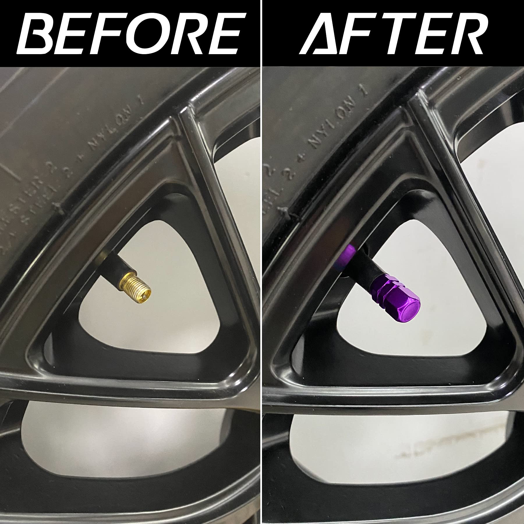 Justtop Car Tire Valve Stem Caps, 12Pcs Air Caps Cover, Universal For Cars, Suvs, Bike, Trucks And Motorcycles-Purple