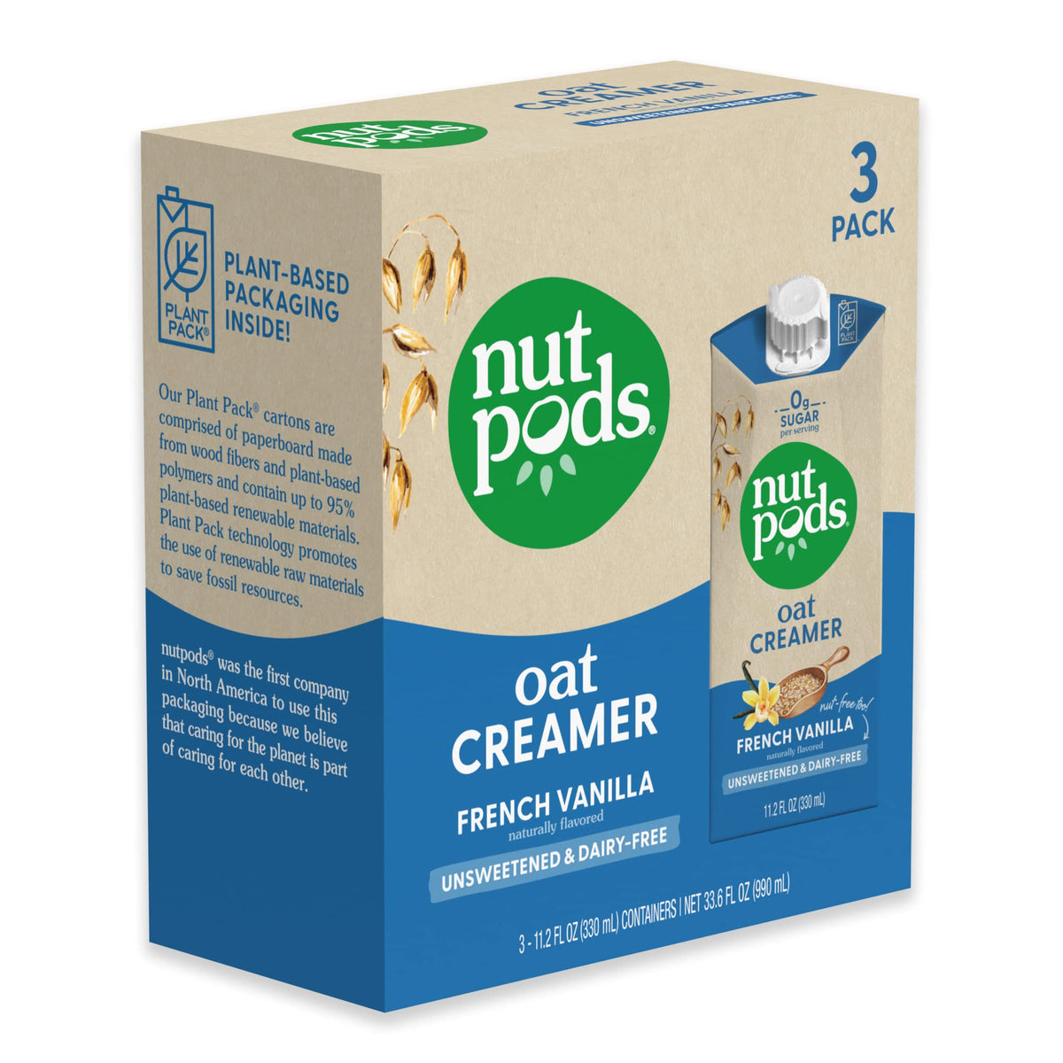 Nutpods Oat French Vanilla Creamer - Unsweetened Oat Milk Creamer - Nut-Free Non Dairy Creamer - Keto, Gluten Free, Non-Gmo, Veg