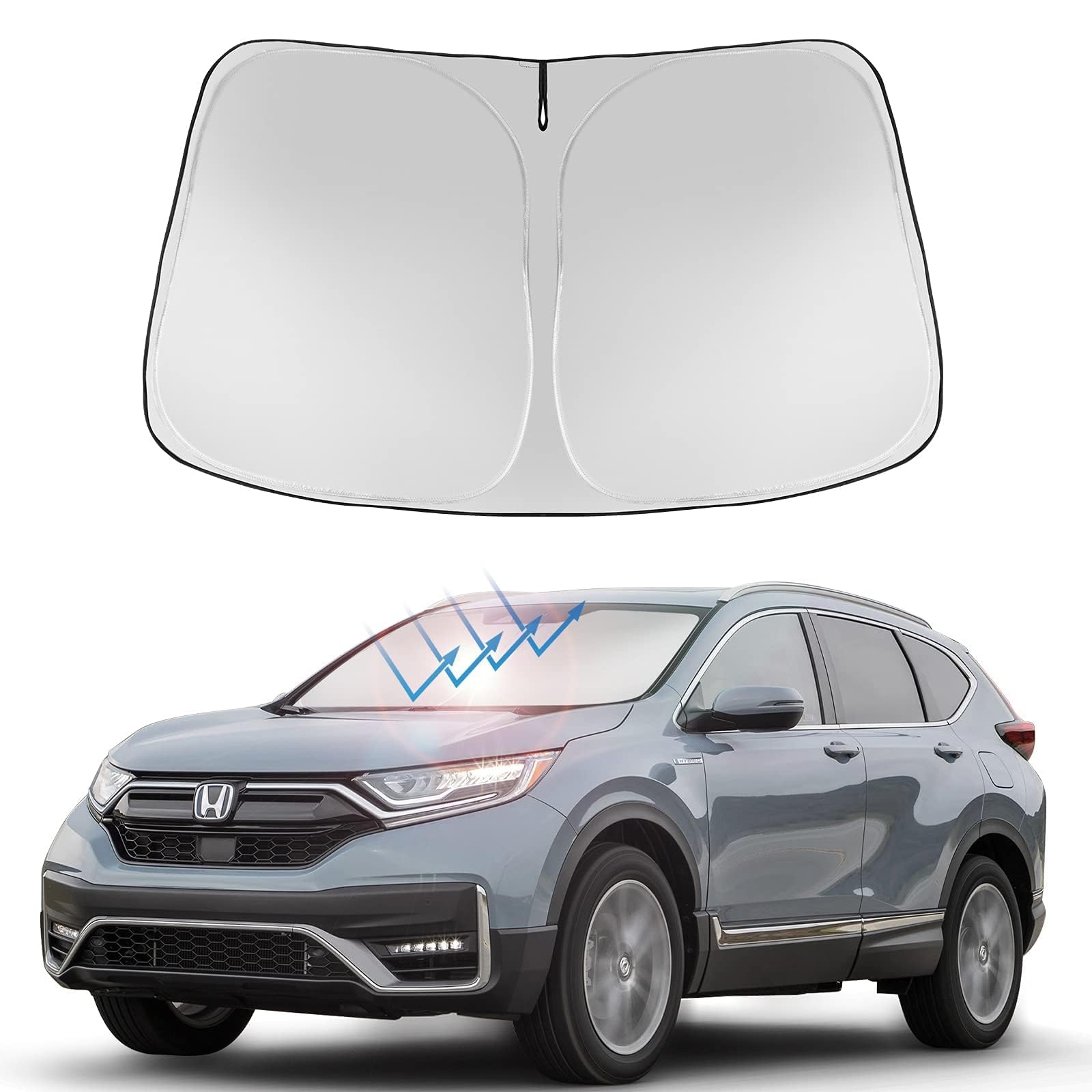 Proadsy 2025 Upgrade Front Windshield Sun Shade Foldable Sunshade Protector Custom Fit 2022 2021 2020 2019 2018 2017 Honda Crv Suv, Lx, Ex, Ex-L, Ex-L Navi, Touring Accessories