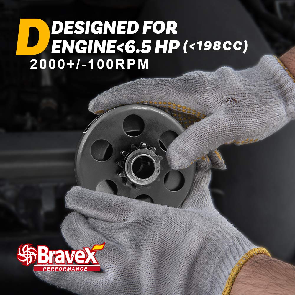 Bravex Centrifugal Clutch 12T 3/4'' Bore Chain #35 For Predator Honda Gx160 Gx200, Go Kart Fun Kart Mini Bike 12 Tooth