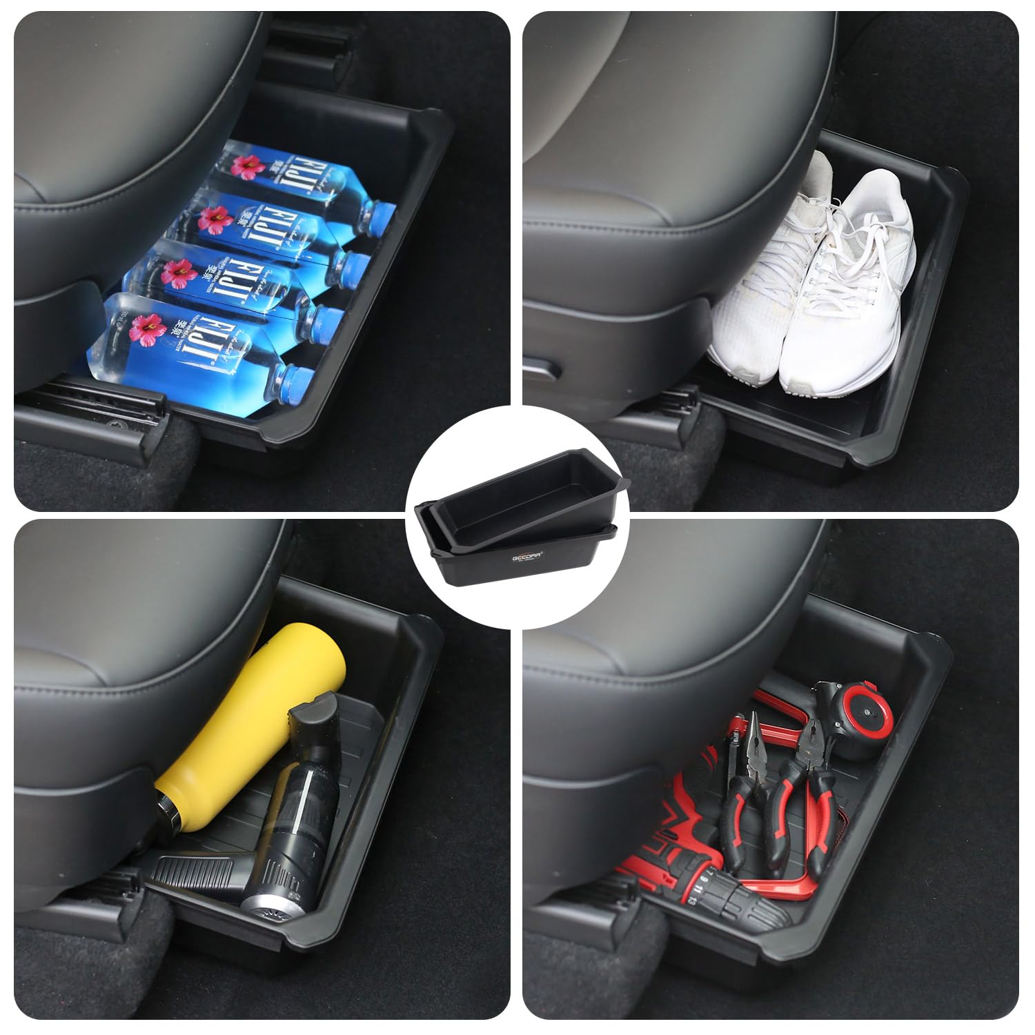 Geedar Under Seat Storage Box Organizer For Tesla Model Y 2025 Refresh (Juniper) - Front Section, New Model Y 2025 Hidden Storag