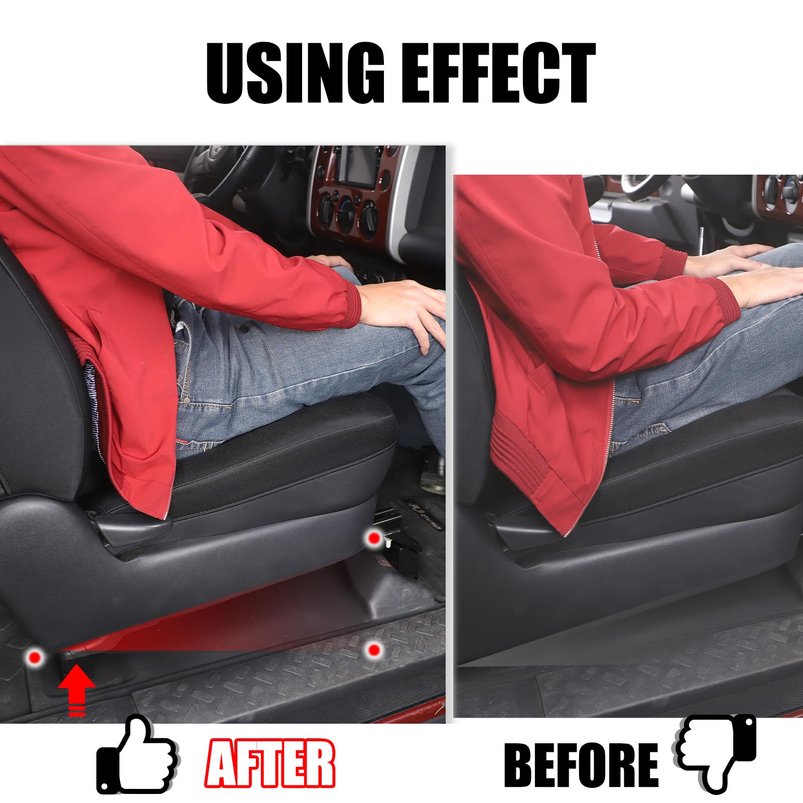 Llkuang Car Metal Front Seat Spacer Lift Kit,Compatible With 2007-2021 Toyota Fj Cruiser Seat Foot Raising/Heighten Bracket (8Pcs)