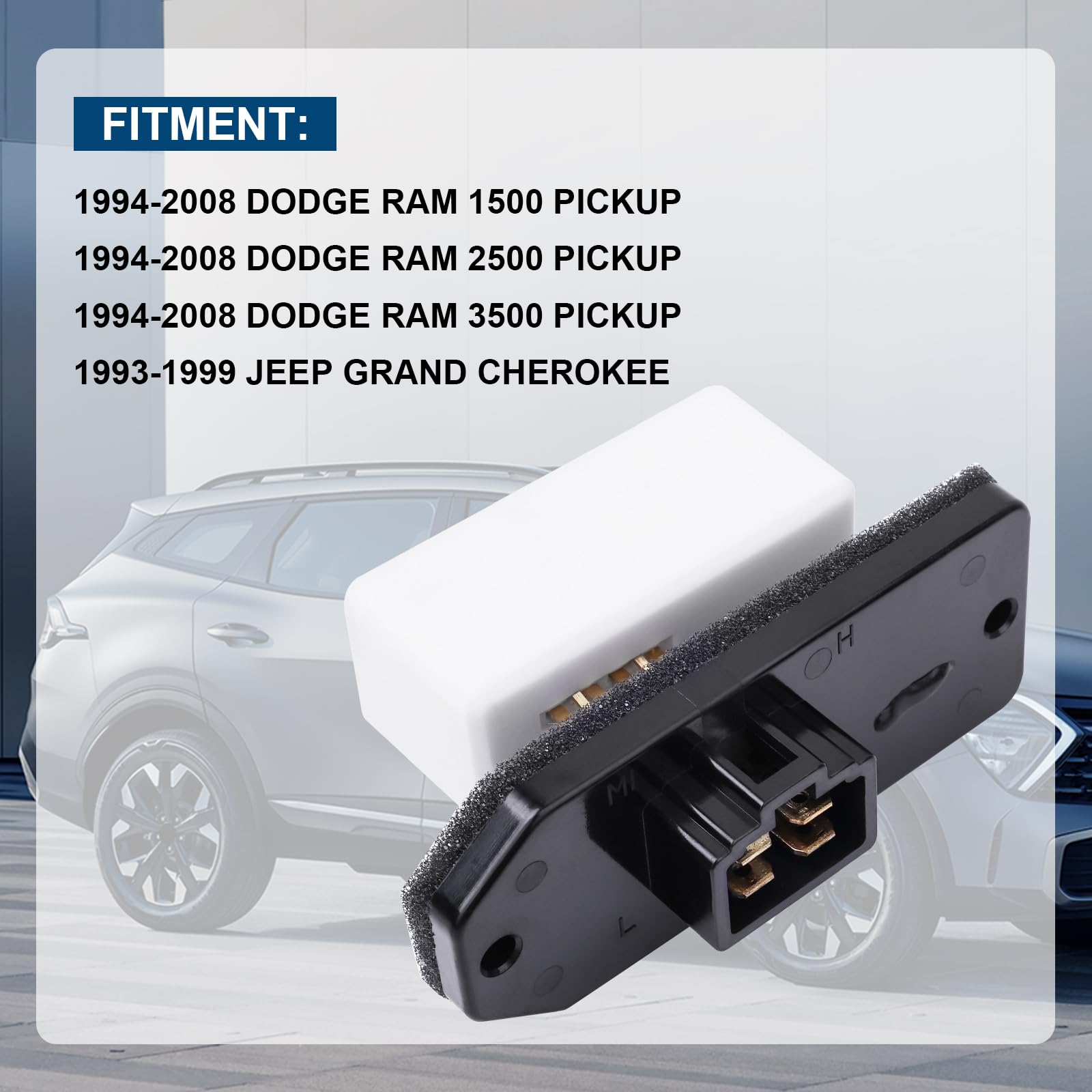 4720278 Hvac Fan Blower Motor Resistor Replacement For 1994-2008 Dodge Ram 1500 2500 3500 Pickup | 1993-1999 Jeep Grand Cherokee