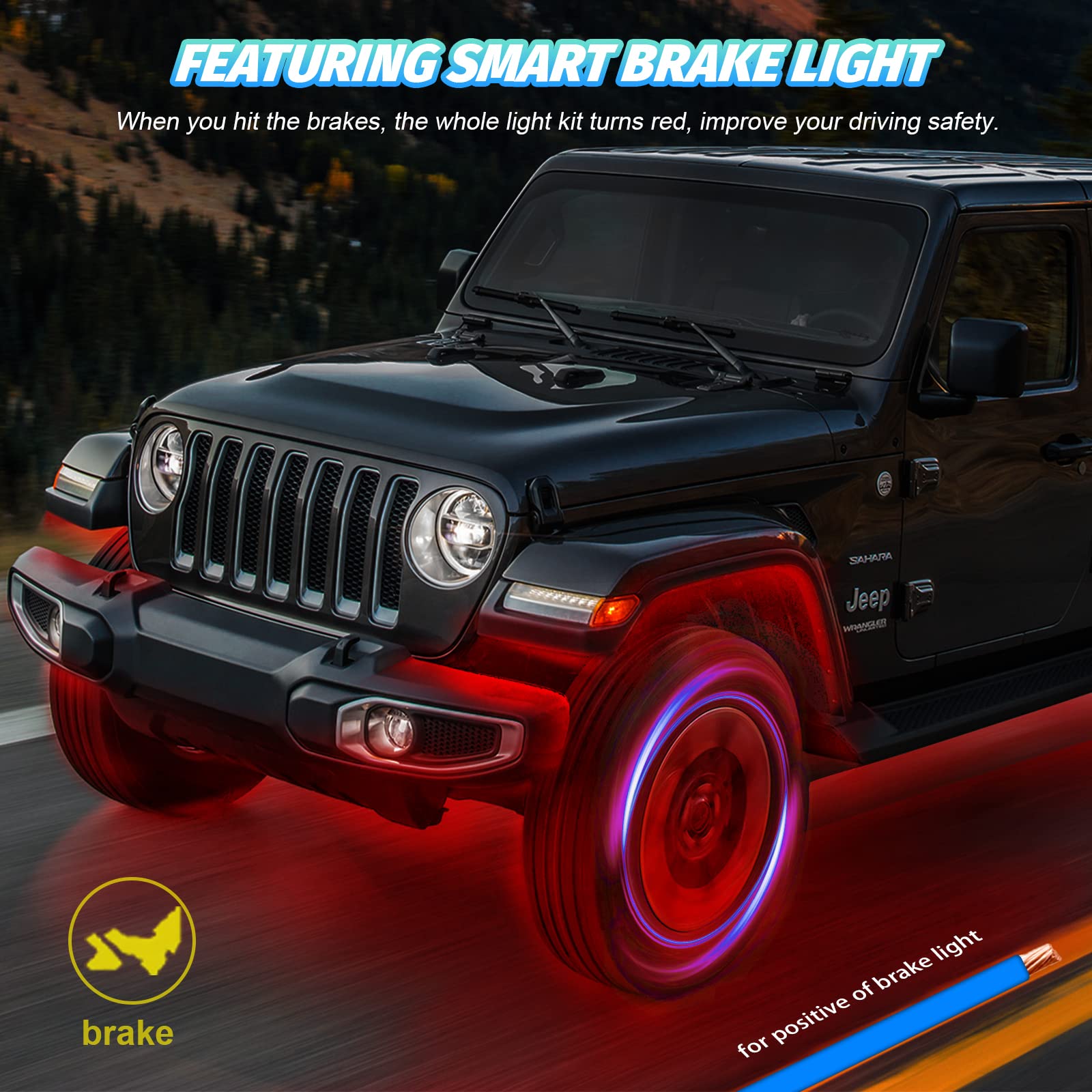 8Pods Rgb Led Rock Lights, Multicolor Exterior Lights For Trucks Waterproof Neon Underglow Lights With App/Rf Control Music Mode, Brake Warn, Dual Zone Control For Car Jeep Offroad Suv Atv Wheel Well