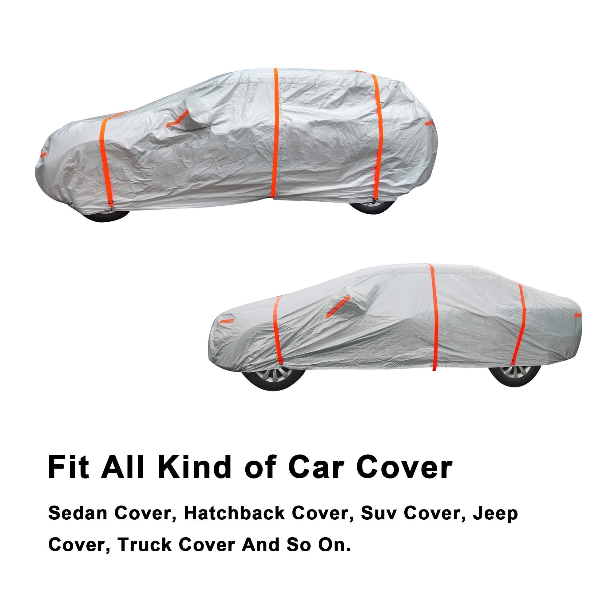 SEAZEN Car Cover Straps Wind Protector,3Pcs Elastic Adjustable Rope Protect Your Car Cover from Blowing Off in High Winds, Unive