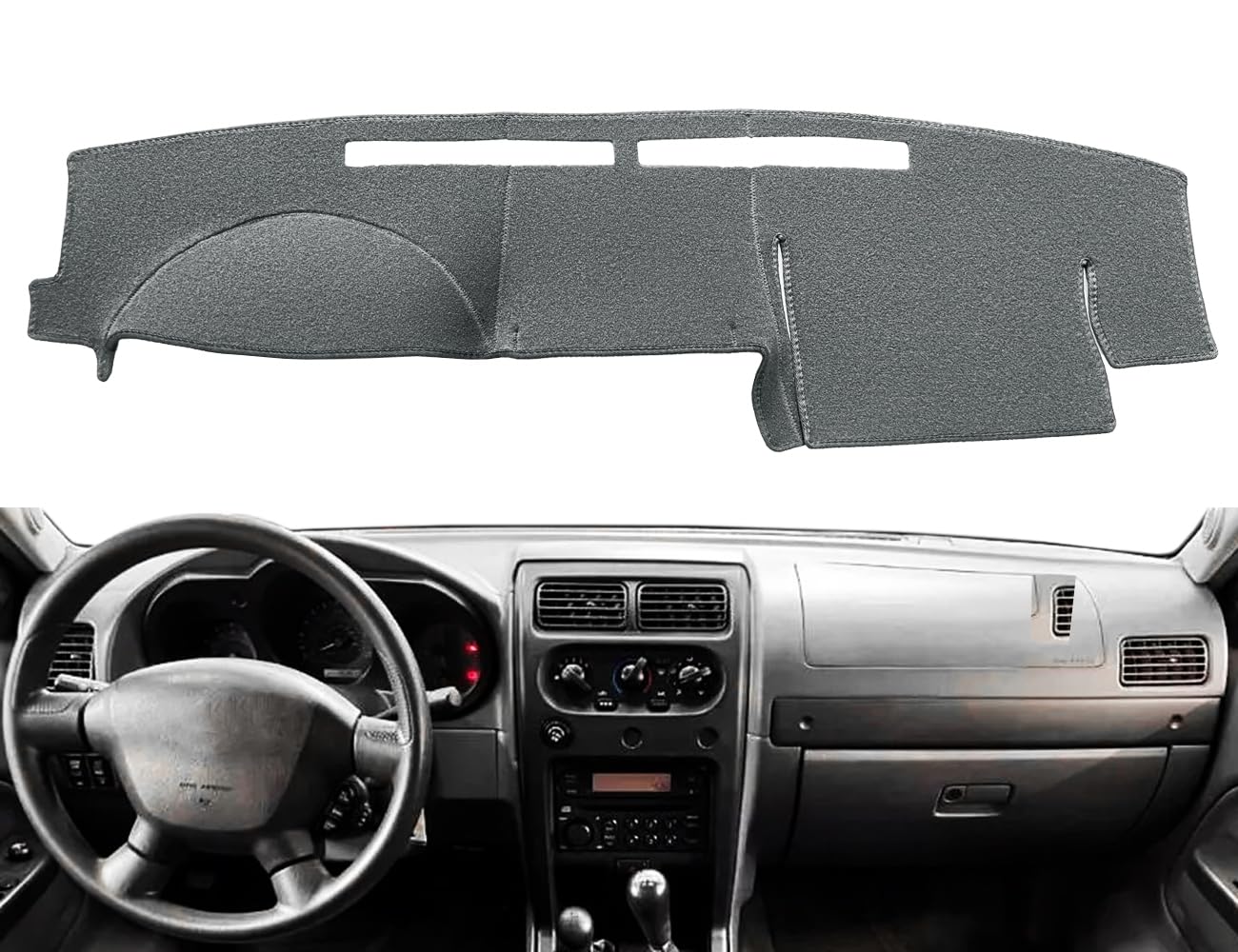 Yiz Dash Cover Mat Custom Fit For Nissan Frontier Xterra 2002 2003 2004 Dashboard Cover Pad Carpet (Dark Gray) J158