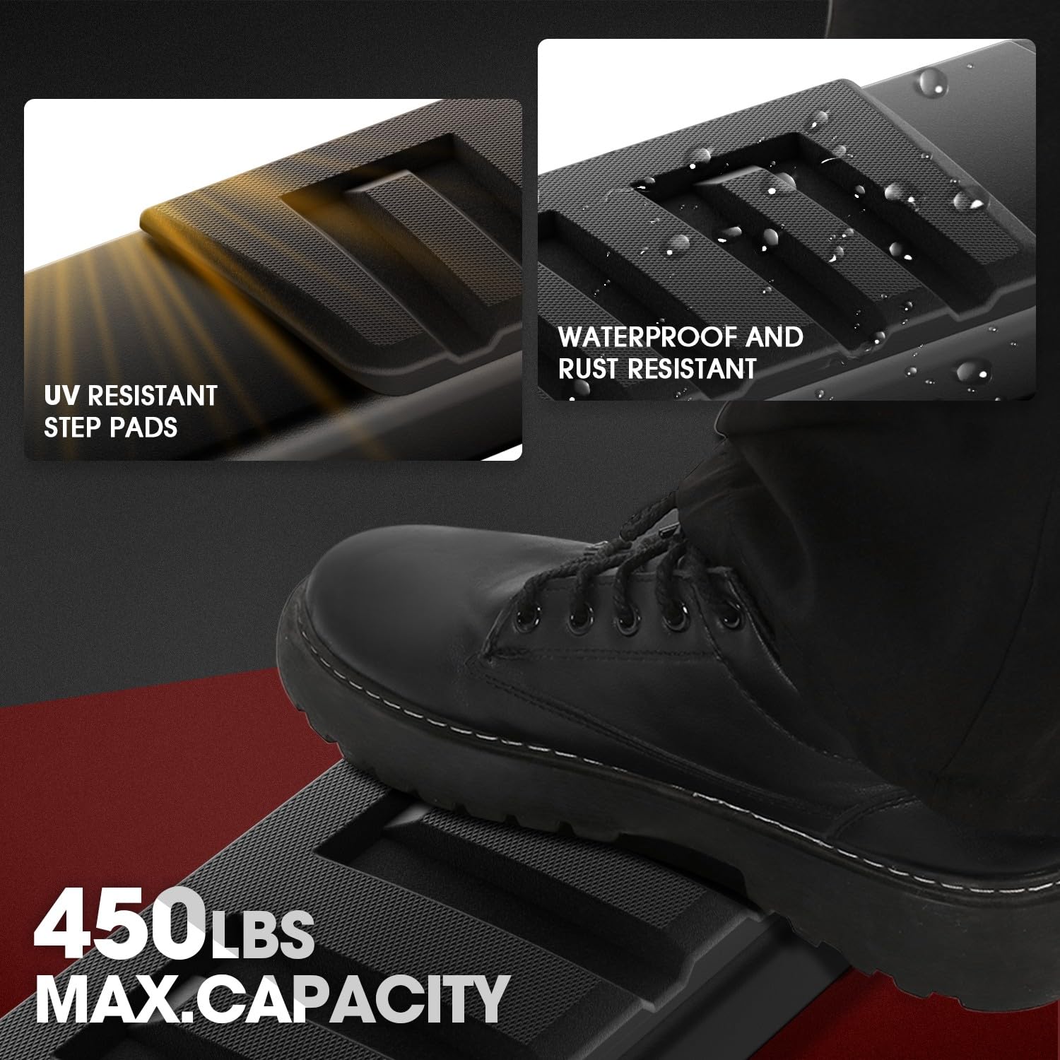 DNA MOTORING 6 Inch Wide Flat Running Boards Side Step Bars Compatible with 2007-2018 Chevy Silverado GMC Sierra 1500/2007-2019