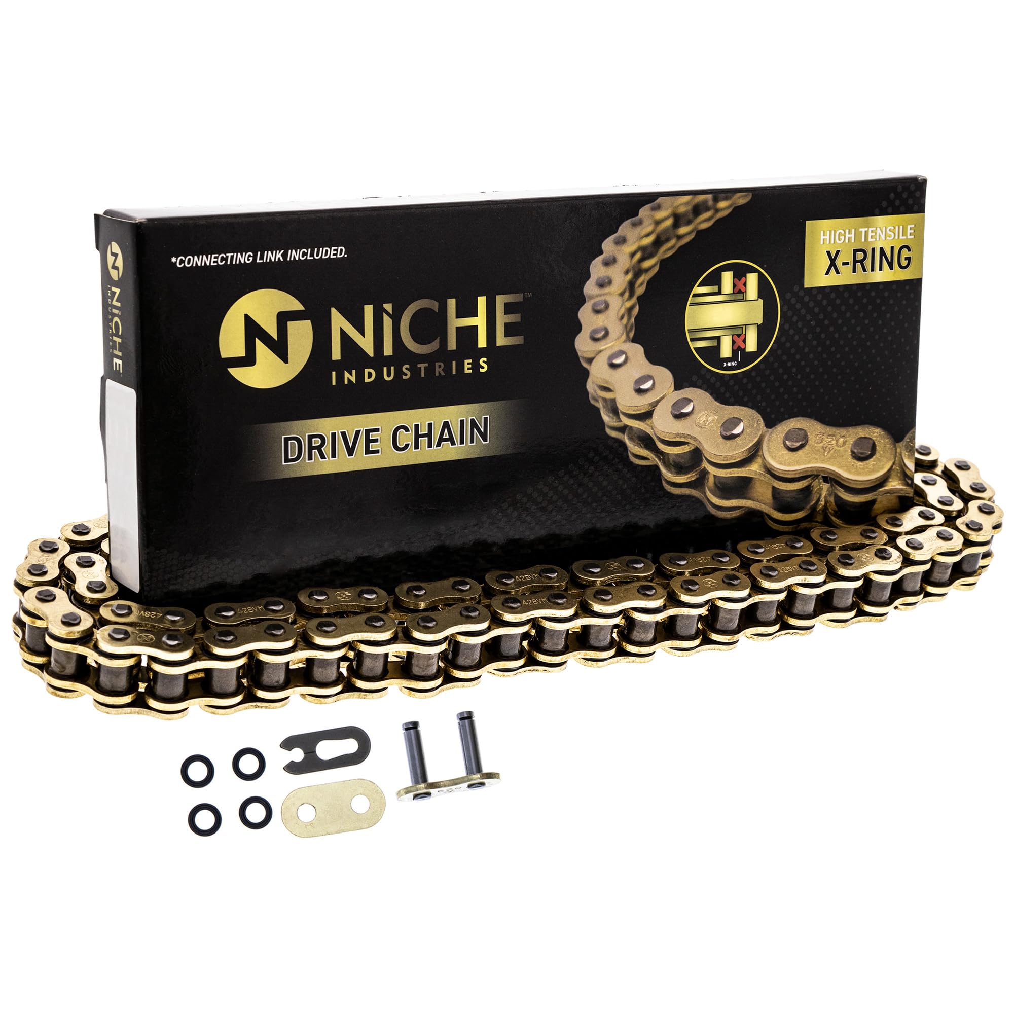 Niche Gold 428 X-Ring Chain 98 Links With Connecting Master Link