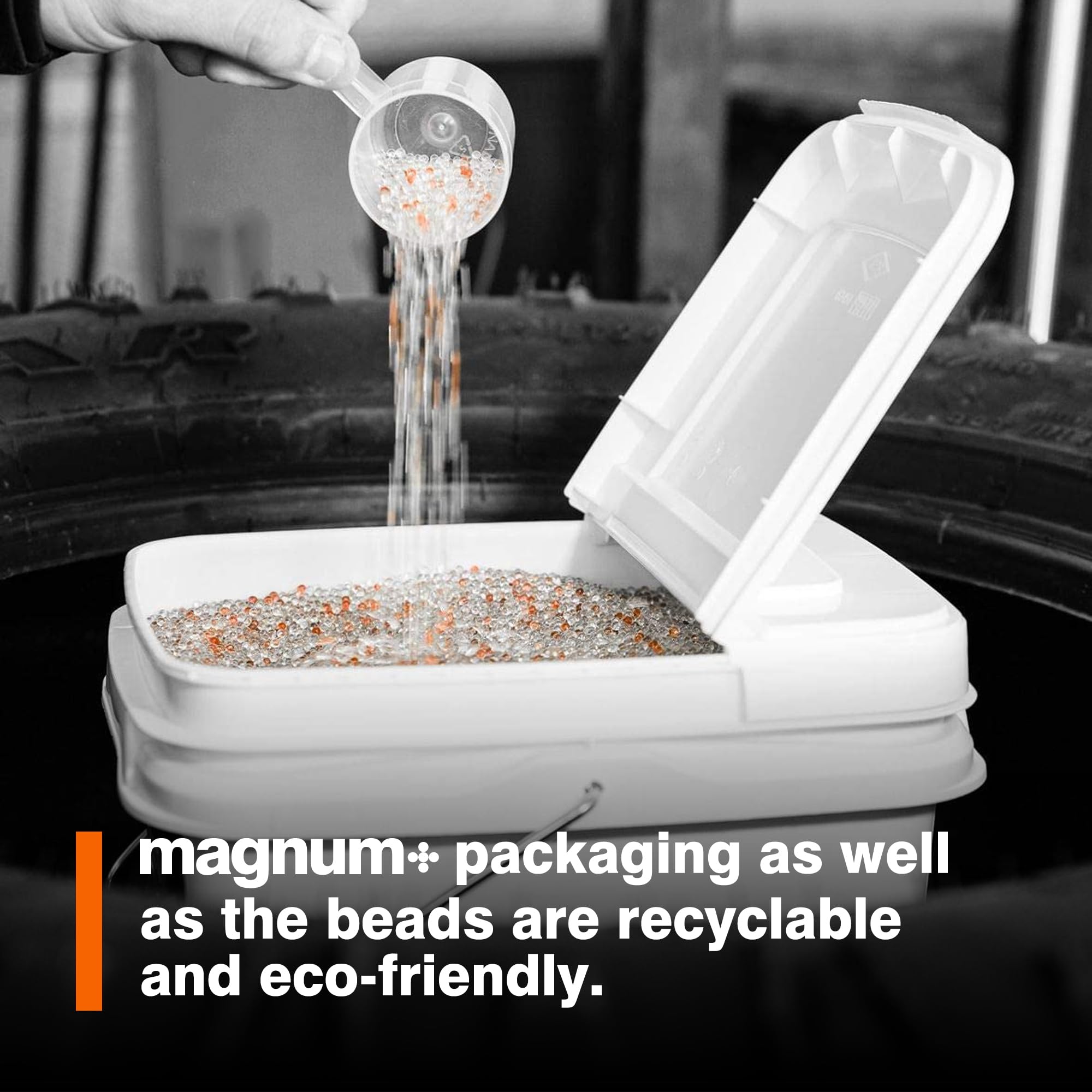 magnum+ Tire Balancing Beads for Trucks, Trailer, Off-Road Vehicles - TPMS Compatible Tempered Glass Wheel Balance Beads - One B