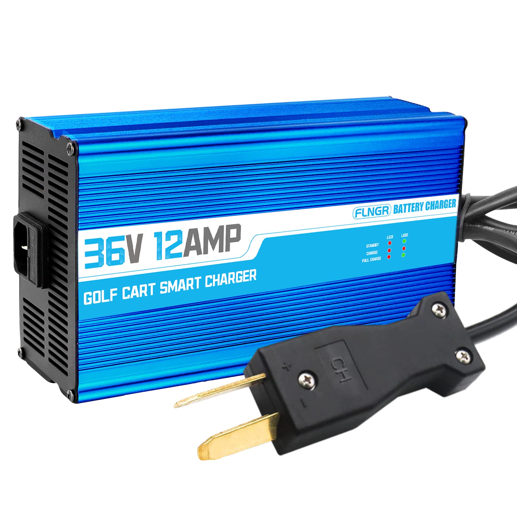 Flngr 36 Volt Golf Cart Charger For Club Car,Ezgo & Yamaha(Lead-Acid),12 Amp Smart Charger With Trickle Charge,36 Volt Charger-C