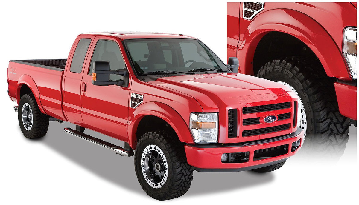 Bushwacker OE Style Factory Front & Rear Fender Flares | 4-Piece Set, Black, Smooth Finish | 20918-02 | Fits 2008-2010 Ford F-25