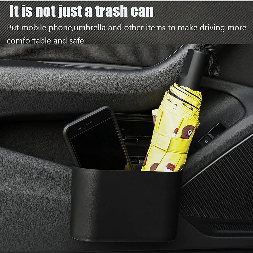Tulsondai Car Trash Can, Mini Trunk Push Hanging Portable Car Trash Can With 2 Automatic Hooks And Disposable Trash Bags, Suitab