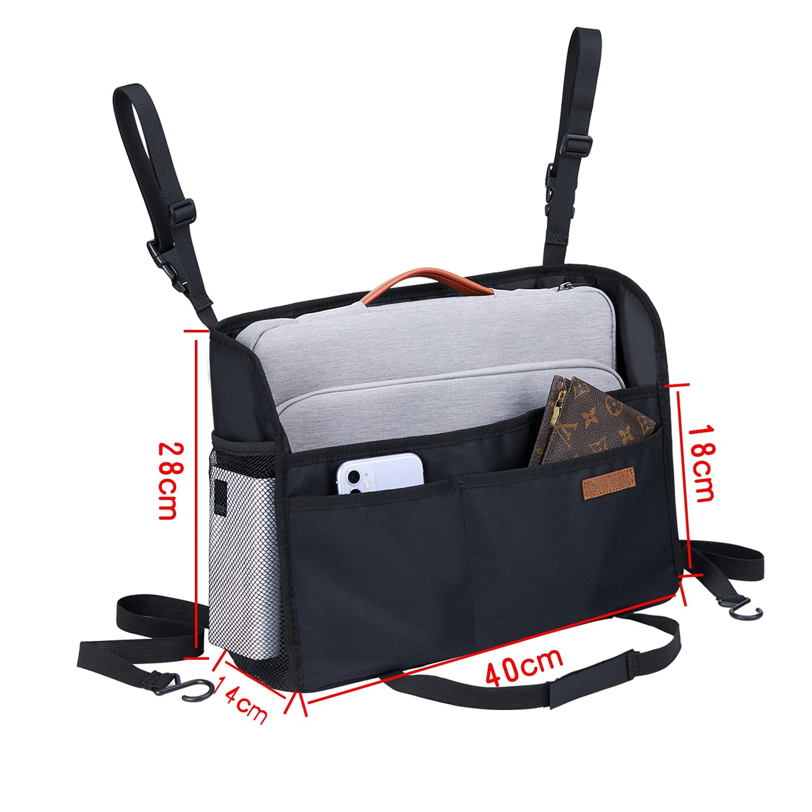 Wllwoo Wllwoo Car Net Pocket Handbag Holder Between Seats Back Storage Organizer Purse Holder For Console Front Seat Storage Bar