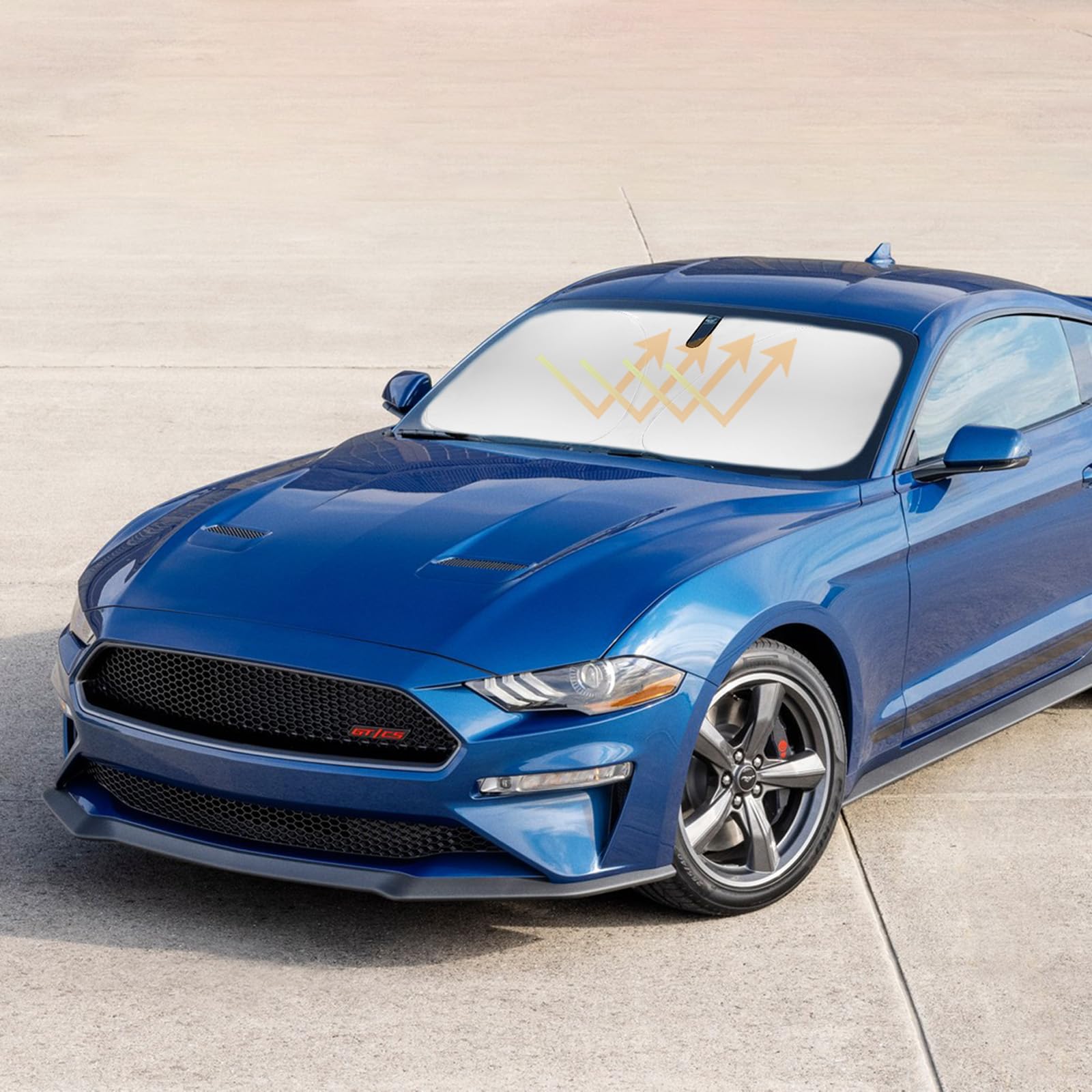 Windshield Sun Shade Car Sunshade For Ford Mustang Accessories 2015-2023 2024 2025 (Not For Ford Mustang Mach-E Windshield 240T