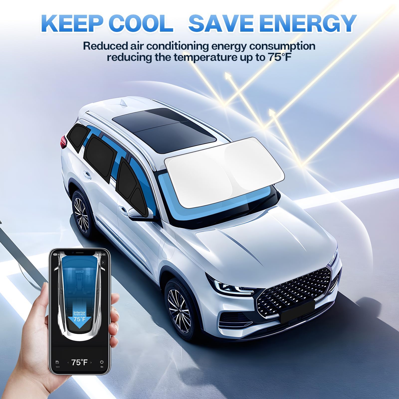 T TGBROS Window Shades for Toyota Tacoma 2024 2025 2026 Windshield Side Rear Window Full Set Window Shades Privacy for Tacoma Ac