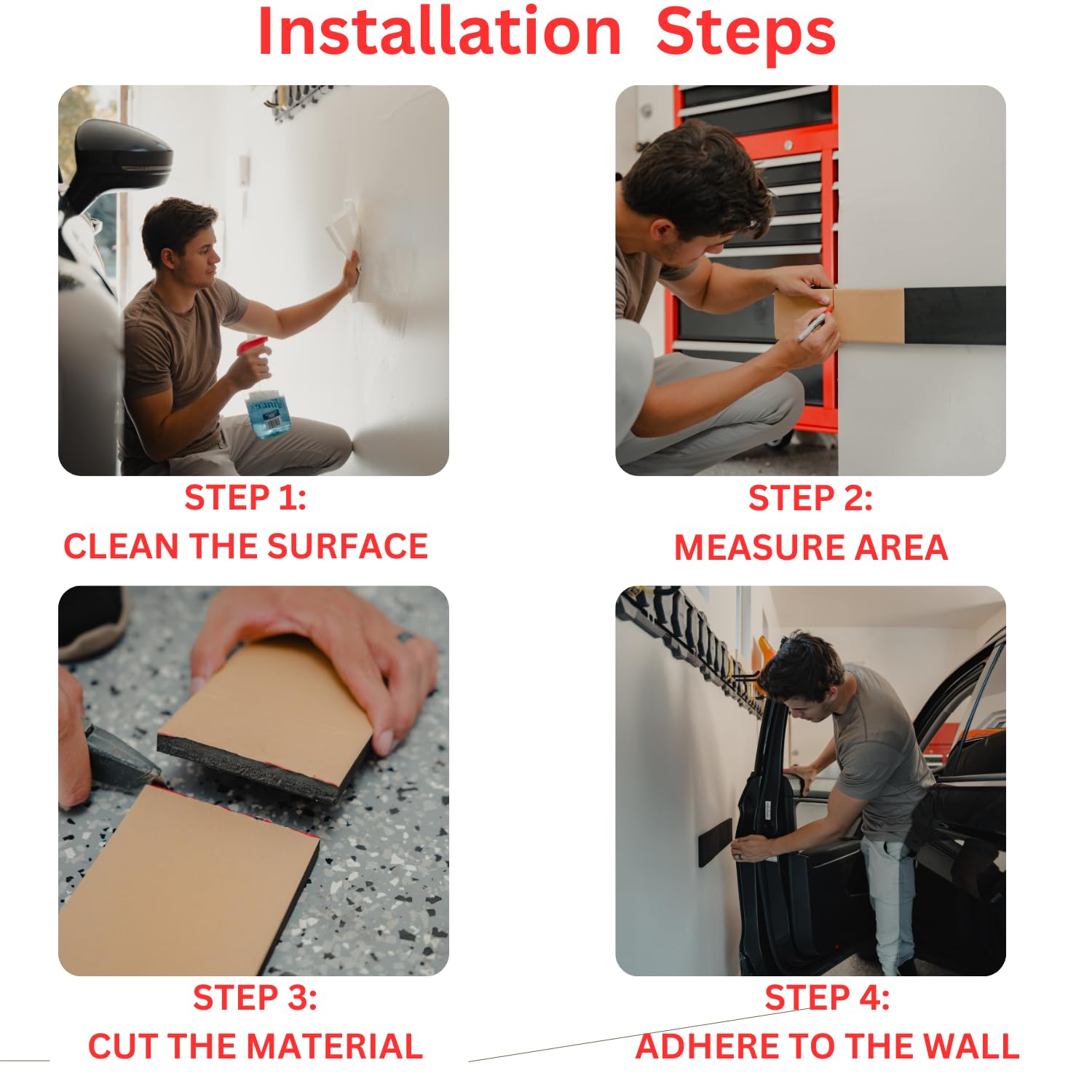 Xcel Foam Rubber Protector Panels - 4 Pack Of Versatile Marine Foam Pads - Ideal For Wall Protection, Garage Parking Aids, Car D