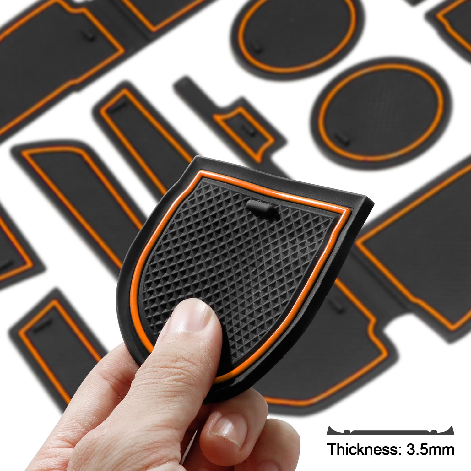 Mochent Cup Holder Insert For Subaru Crosstrek 2023 2022 2021 2020 2019 2018 And For Subaru Impreza 2017-2023 Center Console Mat Non-Slip Door Pocket Liners Interior Accessories (Orange)