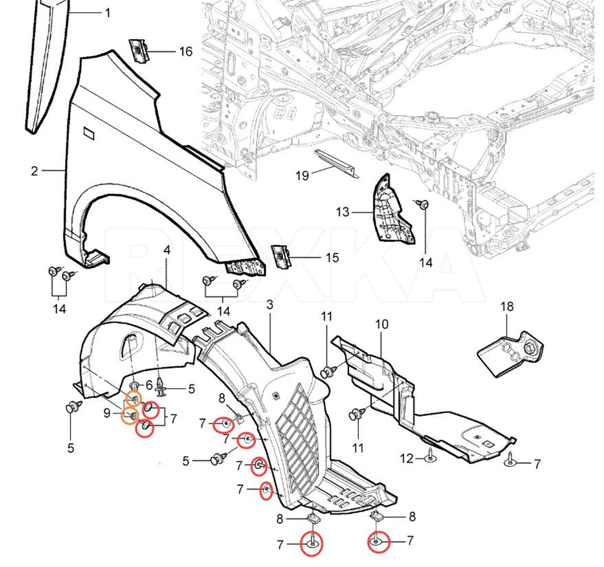 Rexka 20 Sets M4.2-1.41 (#8) Bumper Cover Fender Liner Screw Nut 11609952 11548270 For Gm Chevy Hummer Buick Cadillac Saturn Cad