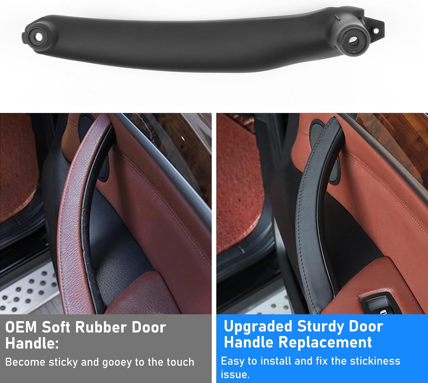 Jaronx For Bmw X5 X6 Door Pull Handle, Inner Interior Door Trim Grab Cover Left Rear Armrest Bracket (Fits:Bmw X5 2008-2013 And