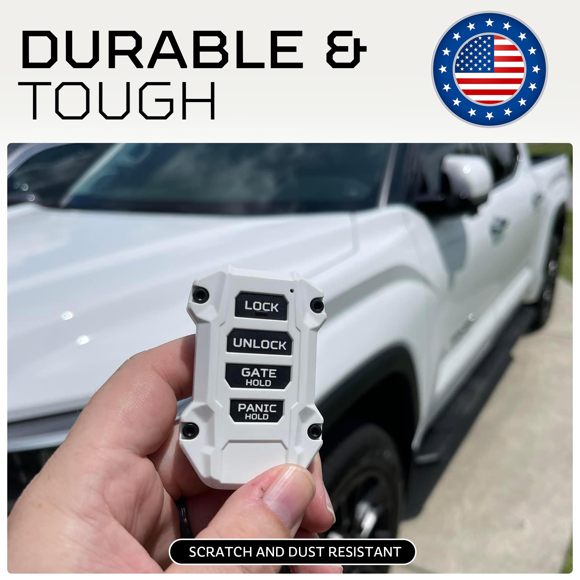 Ajt Design Replacement Keyfob Compatible With Toyota Tacoma (2024+), Tundra (2022+) & Sequoia (2023+) | Custom Made In Usa - Whi