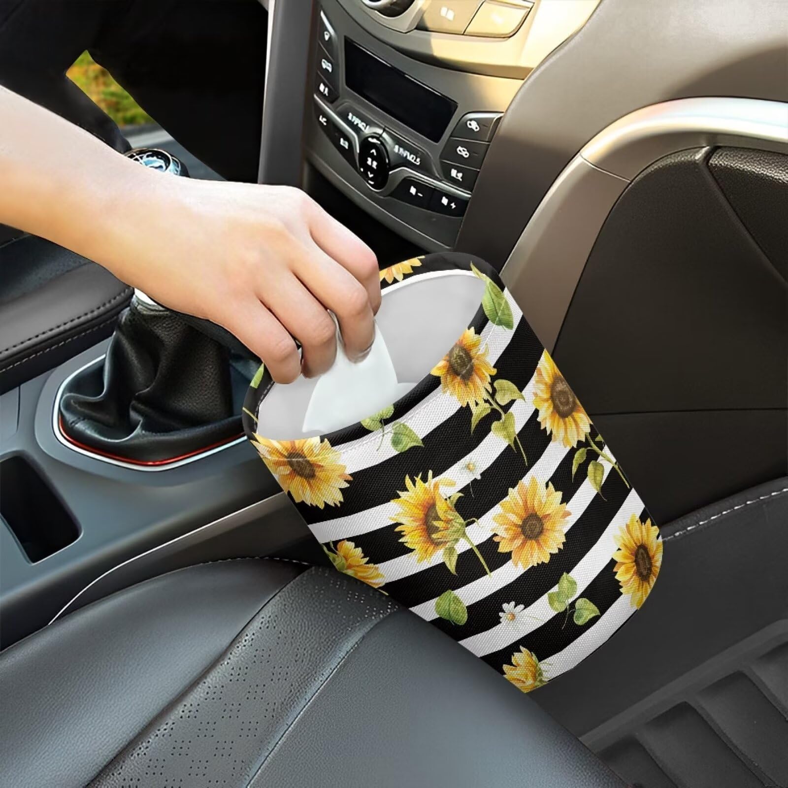 Brosoneto Hanging Portable Car Printed Sunflower Multipurpose Car Accessories Interior Universal Collapsible Back Seat, Front Co