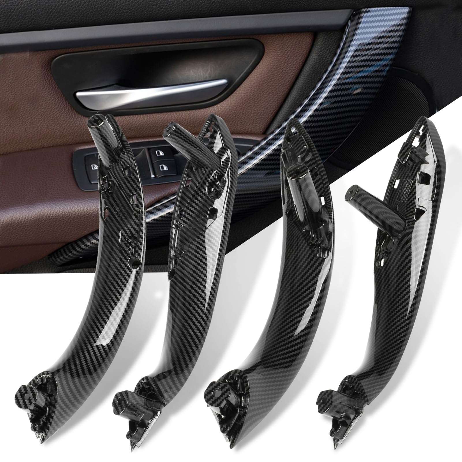 Jaronx Compatible With Bmw Door Handles Replacement For 320I,325I,328I,330I,335I,340I F30/F31/F80 M3, 4Pcs Driver Side And Passe