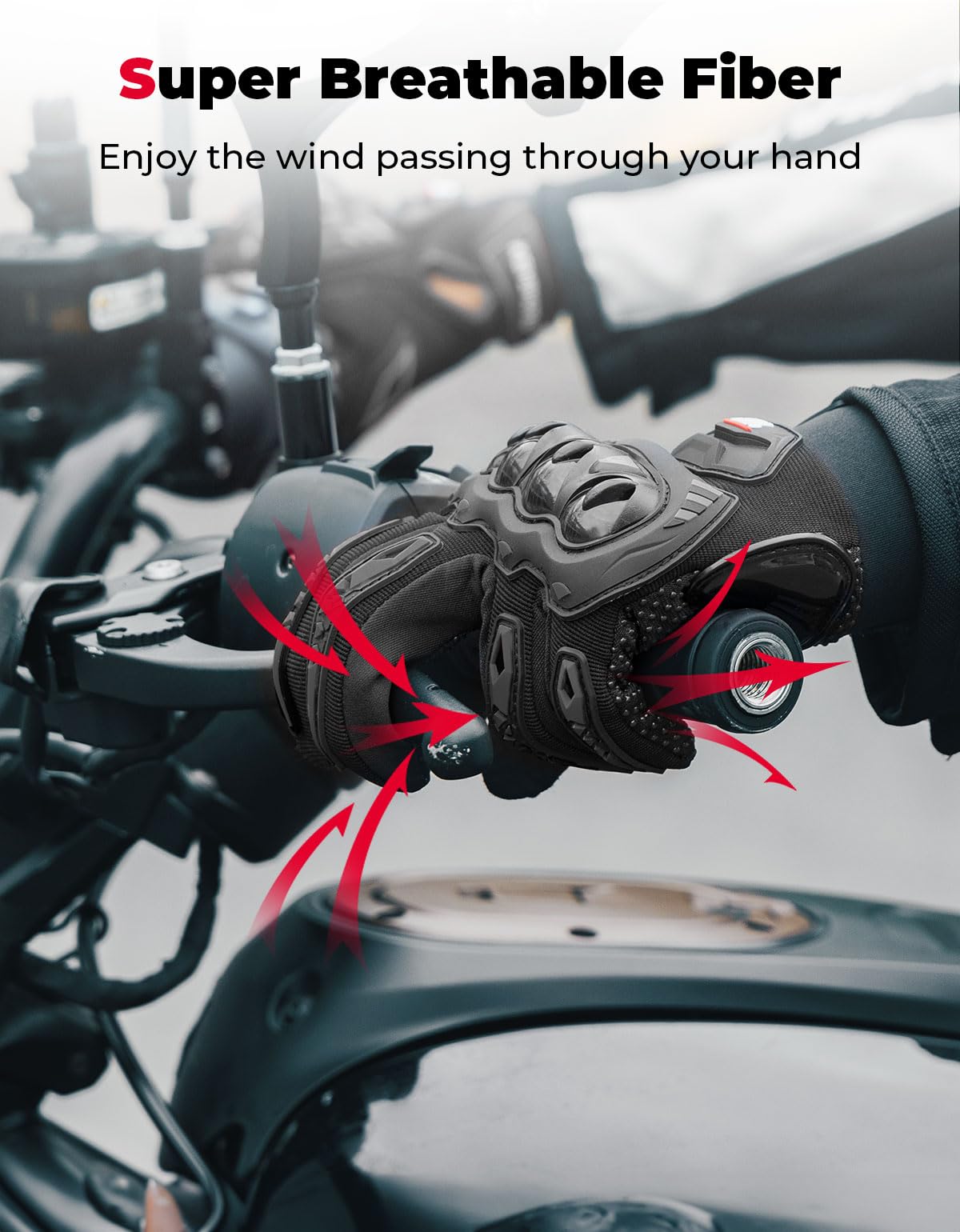 Kemimoto Motorcycle Gloves For Men/Women, Touchscreen Dirt Bike Gloves With Shell, Anti-Slip For Motorbike, Riding, Racing, Cycl