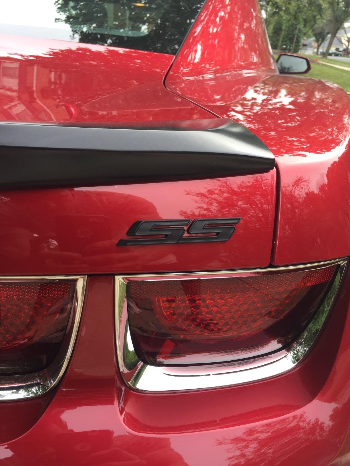 zorratin Slant SS Grill Side Trunk Emblem Badge Decal with Adhesive for Chevrolet Chevy Camaro Impala Malibu Holden 2010-2015 [Full Black]