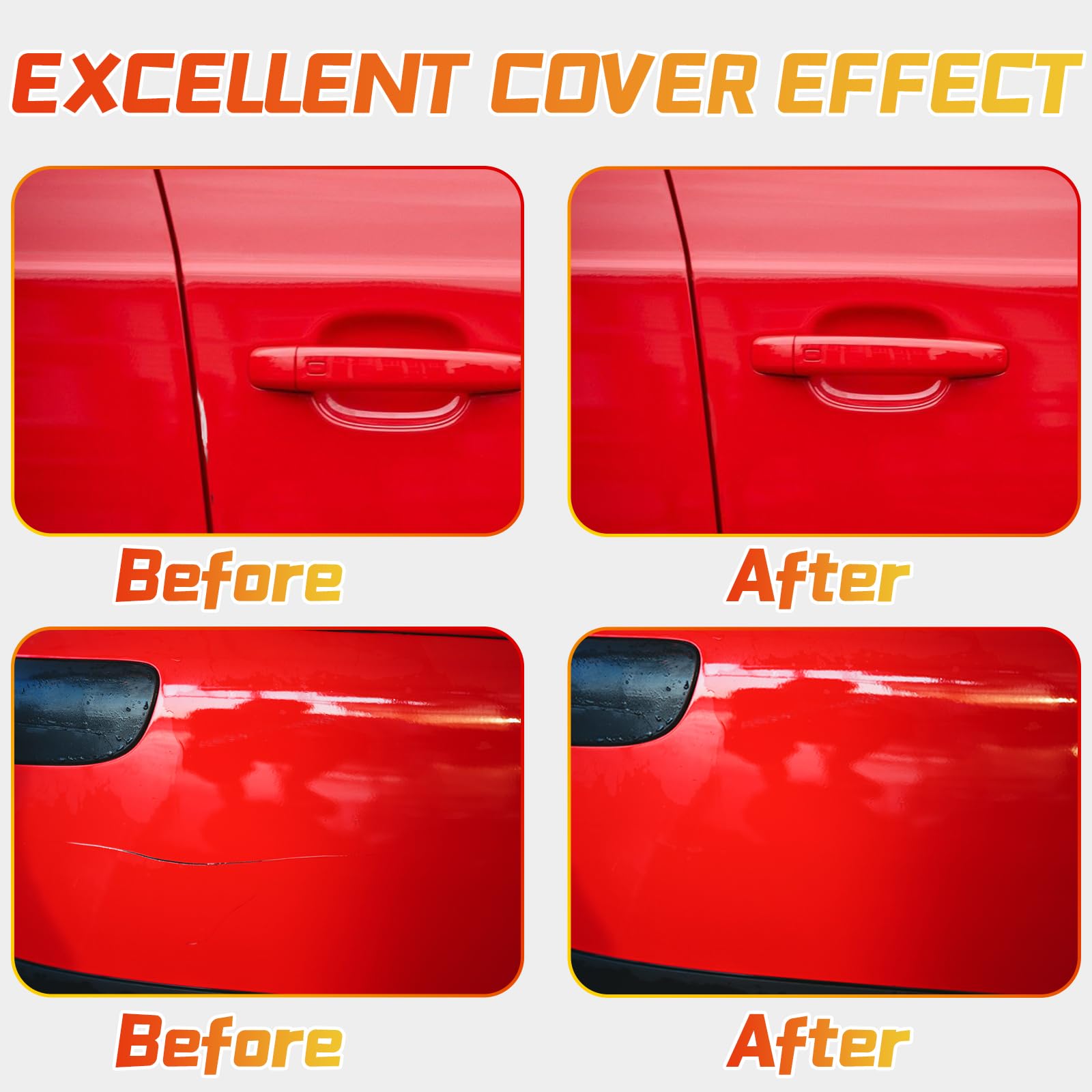 Red Touch Up Paint Pen For Cars, Car Paint Scratch Repair, Two-In-One Car Touch Up Paint Fill Paint Pen, Quick & Easy Solution T