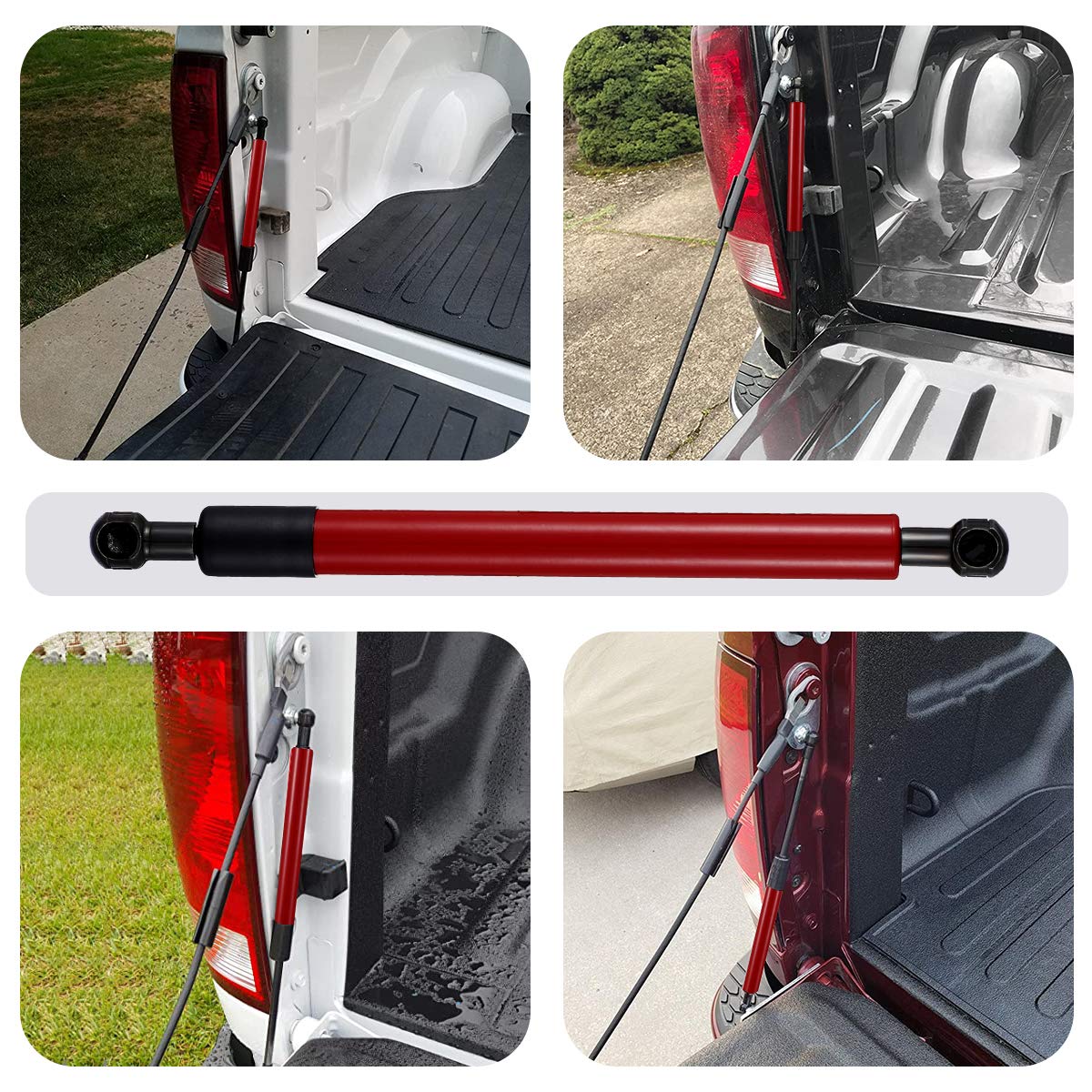Tailgate Assist Shock Fit For 2009-2018 Dodge Ram 1500, 2019-2022 Ram 1500 Classic, 2010-2022 Ram Hd 1500 2500 3500 Red Vepagoo