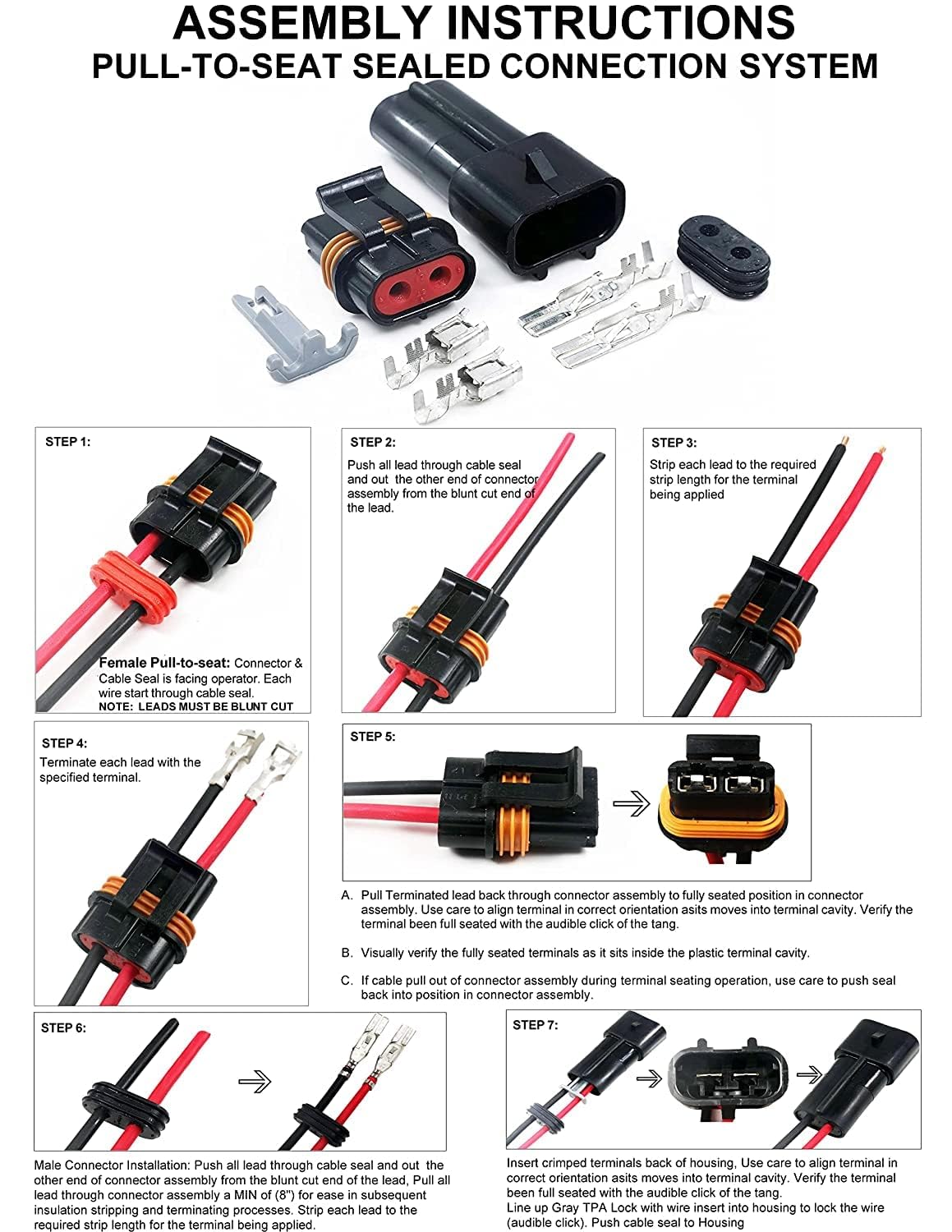 263Pcs 46Amp (2,3 Pin) 46Amp Metri-Pack Waterproof Connector Terminals And Seals 10-12 14 16 Awg Kit