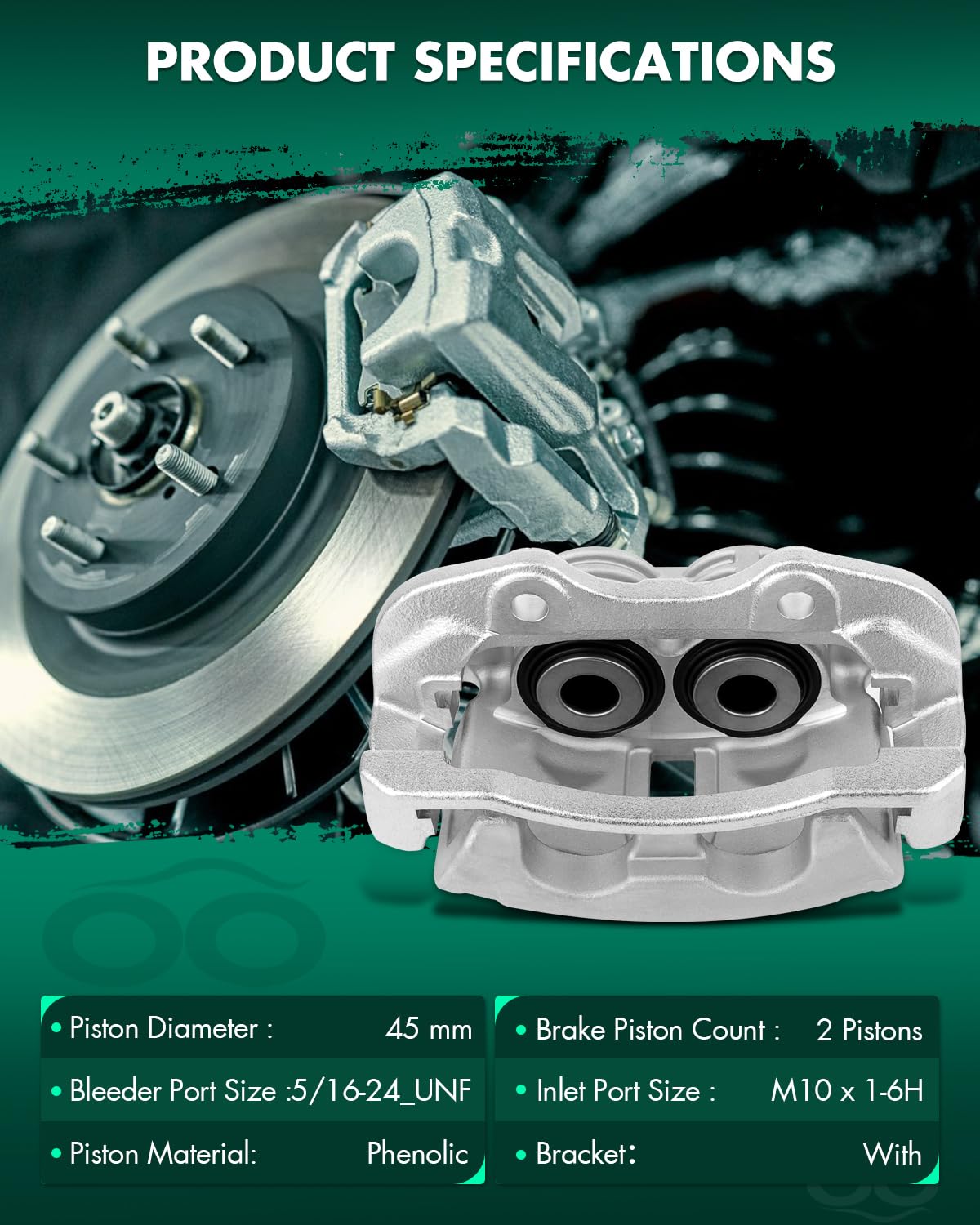 Scitoo Rear Right Brake Caliper With Bracket 18-B4765 Compatible For Cadillac 2002-2006 For Chevrolet 2000-2007 For Gmc 2000-200