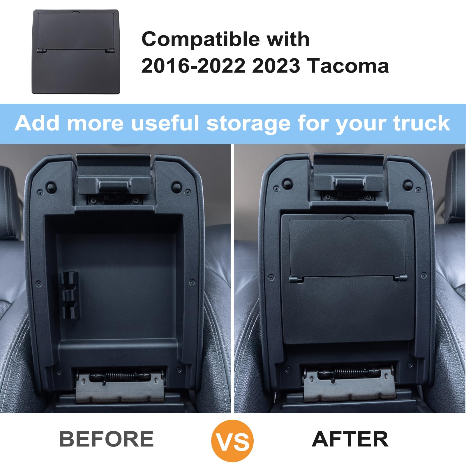 Jkcover Center Console Hidden Box Organizer Compatible With 2016-2021 2022 2023 Toyota Tacoma Accessories Armrest Hidden Storage