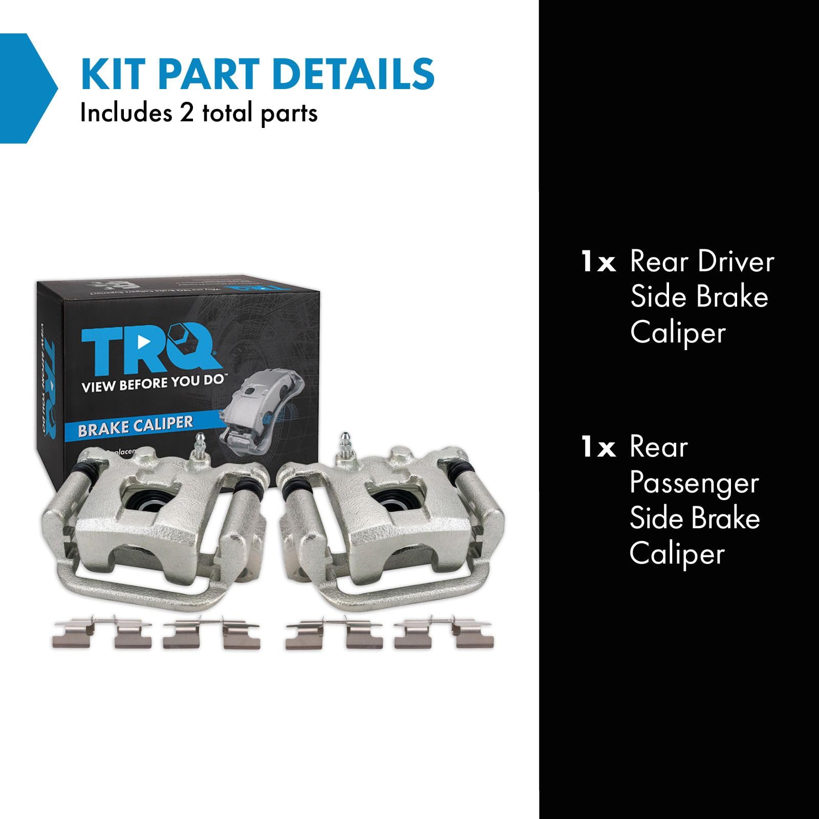 Trq Rear Brake Caliper Set Compatible With 2007-2012 Nissan Sentra
