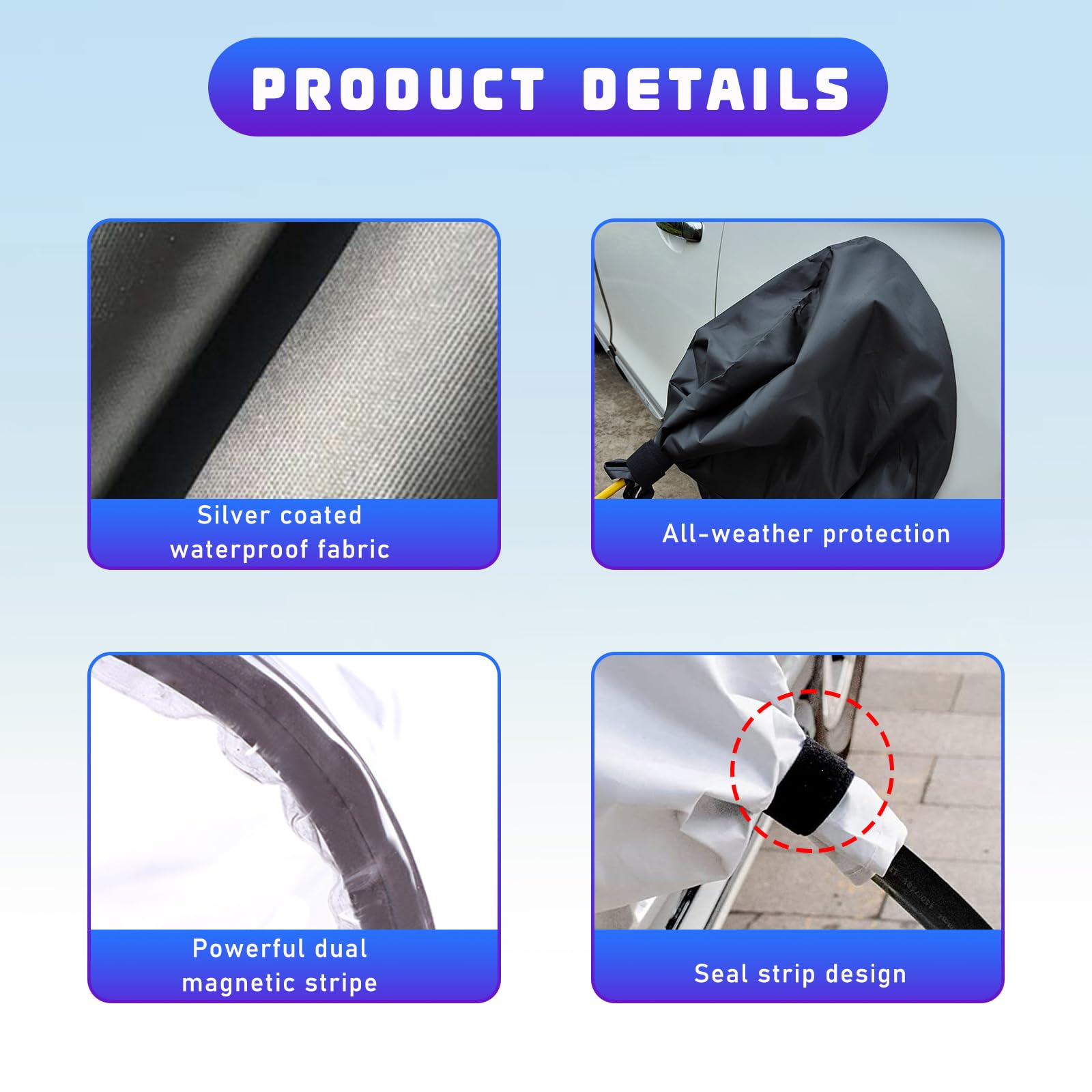 Suvnie EV Charger Plug Port Cover, Waterproof Electric Car Charging Cover, Rain Sun UV Snow Dust All-Weather Protection, Outdoor