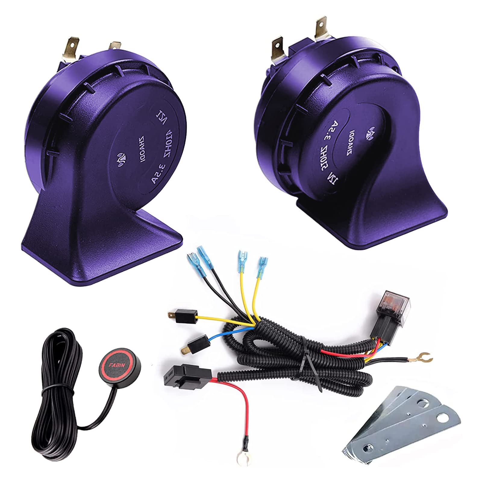 Car Horn Truck Horns 12V,Banhao Train Horn Waterproof High Low Dual Tone Universal Fit Super Loud Electric Snail Horns Kit For A