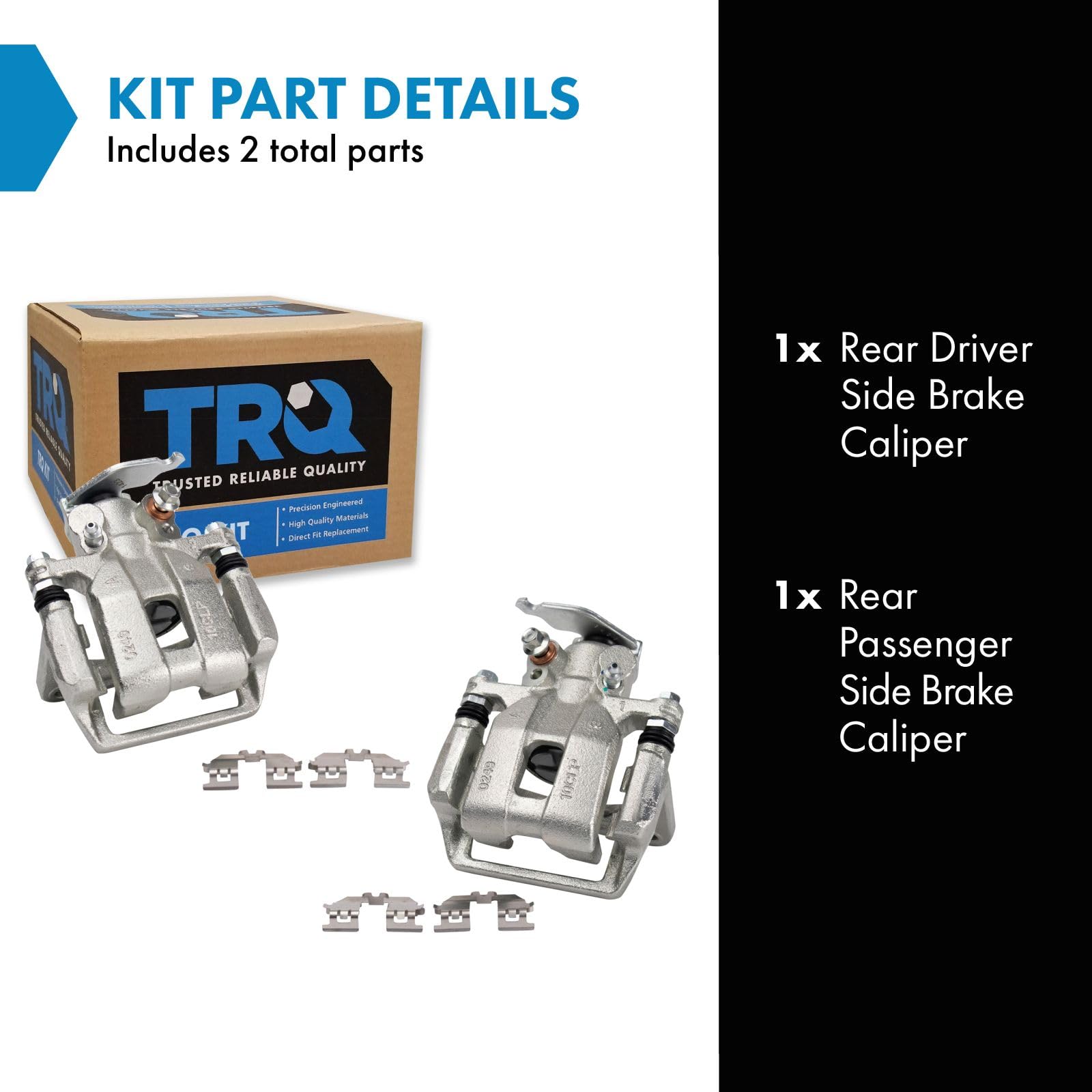 Trq Rear Brake Caliper Set Driver & Passenger Side Compatible With 2013-2017 Honda Accord