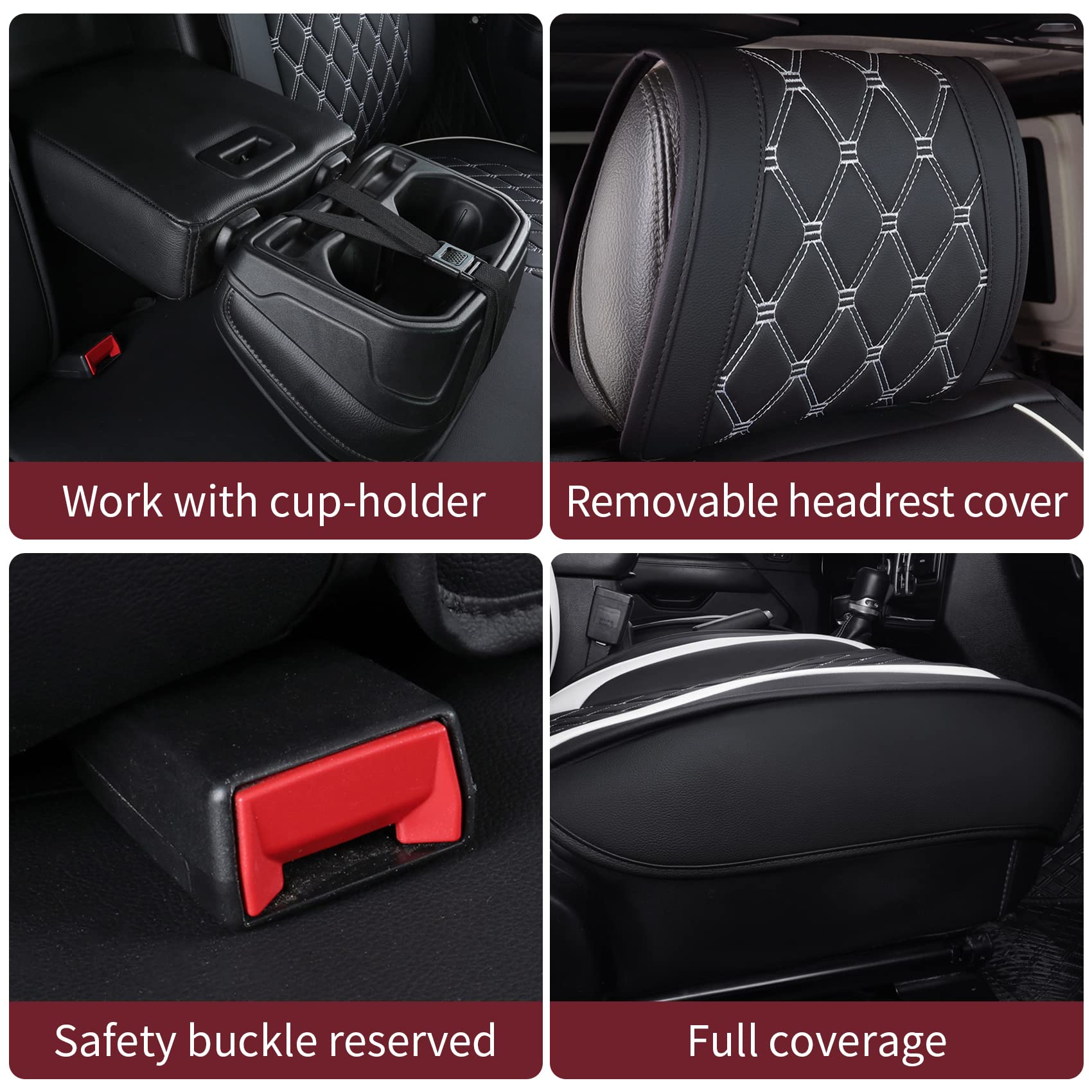 Aierxuan Wrangler JK JL Front Seat Covers Custom Fit 2/4 Door 2007-2025 Unlimited Rubicon 392 Sahara Willys Sport High Altitude