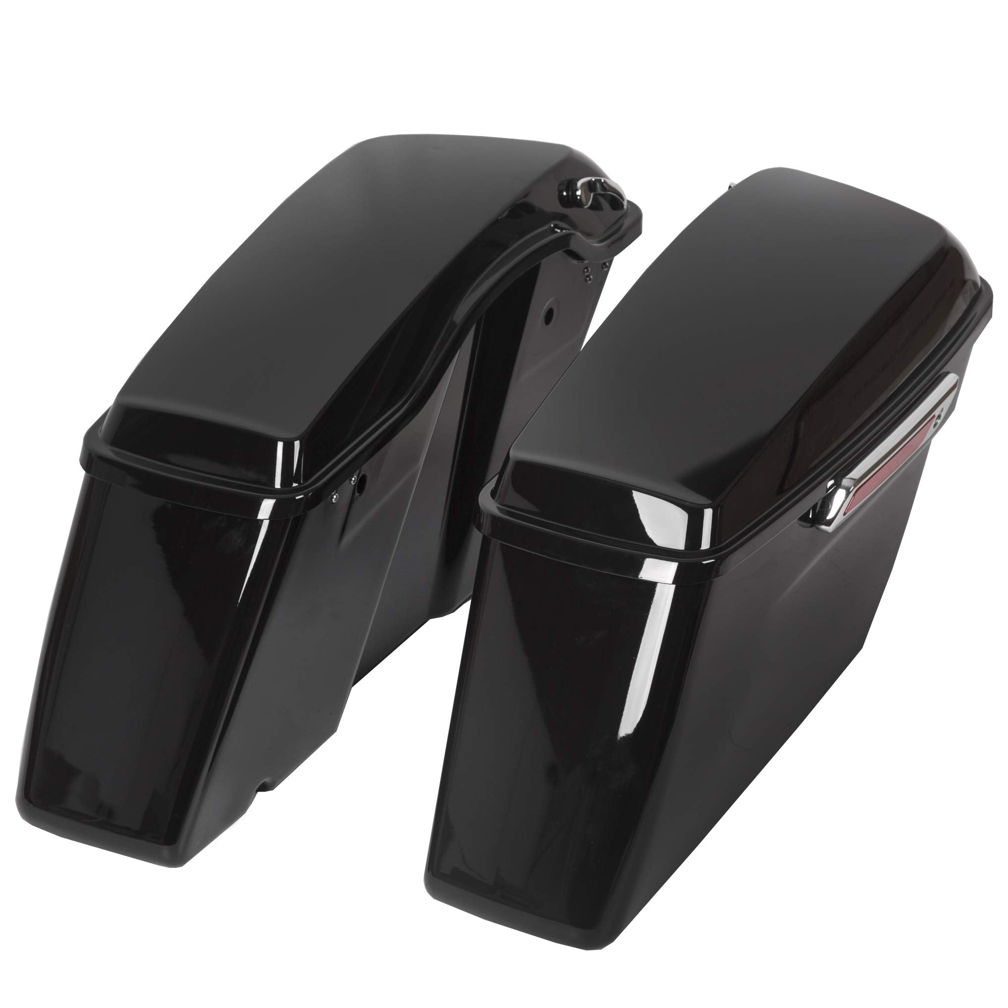 Kuafu Hard Saddle Bags Trunk W/Lid & Latch Key Compatible With Harley 1993-2013 Davidson Road King Glide Softail All Touring Models