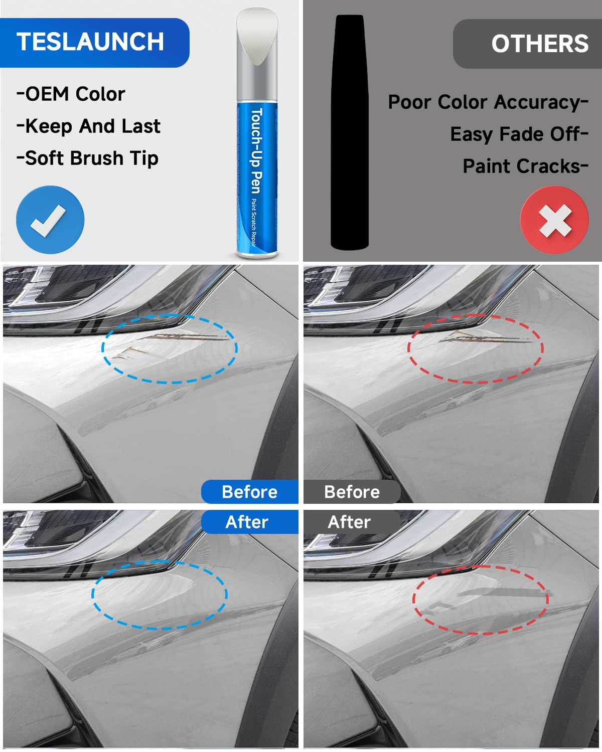 089 Wind Chill Pearl Tricoat Touch Up Paint Compatible with Toyota Exact Match Touch Up Paint Car Scratch Repair