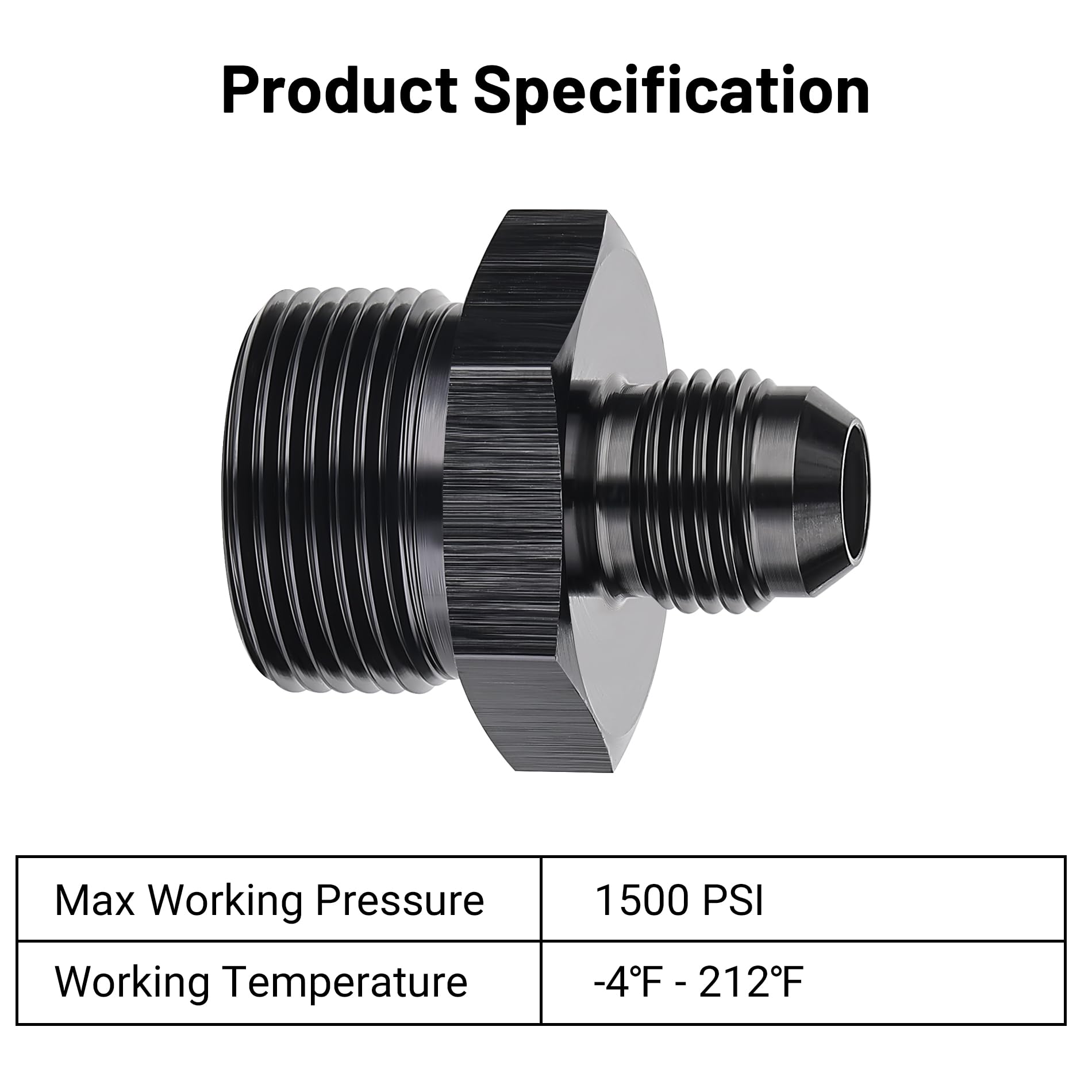 Evil Energy 6An Male Flare To M24 X 1.5Mm Male Metric Fitting Adapter Aluminium Alloy 2Pcs