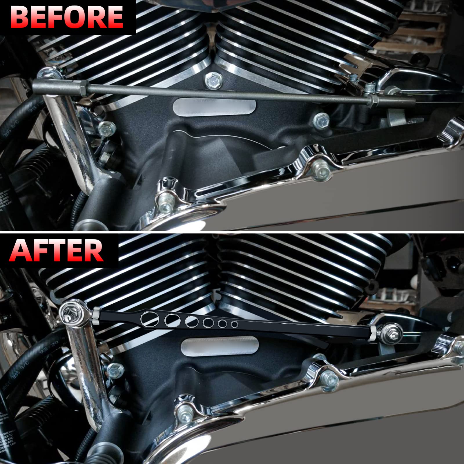 Amazicha Black Gear Shift Linkage Compatible For Harley Softail Touring Electra Street Glide Road Glide Road King Tri Glide 1986-2024