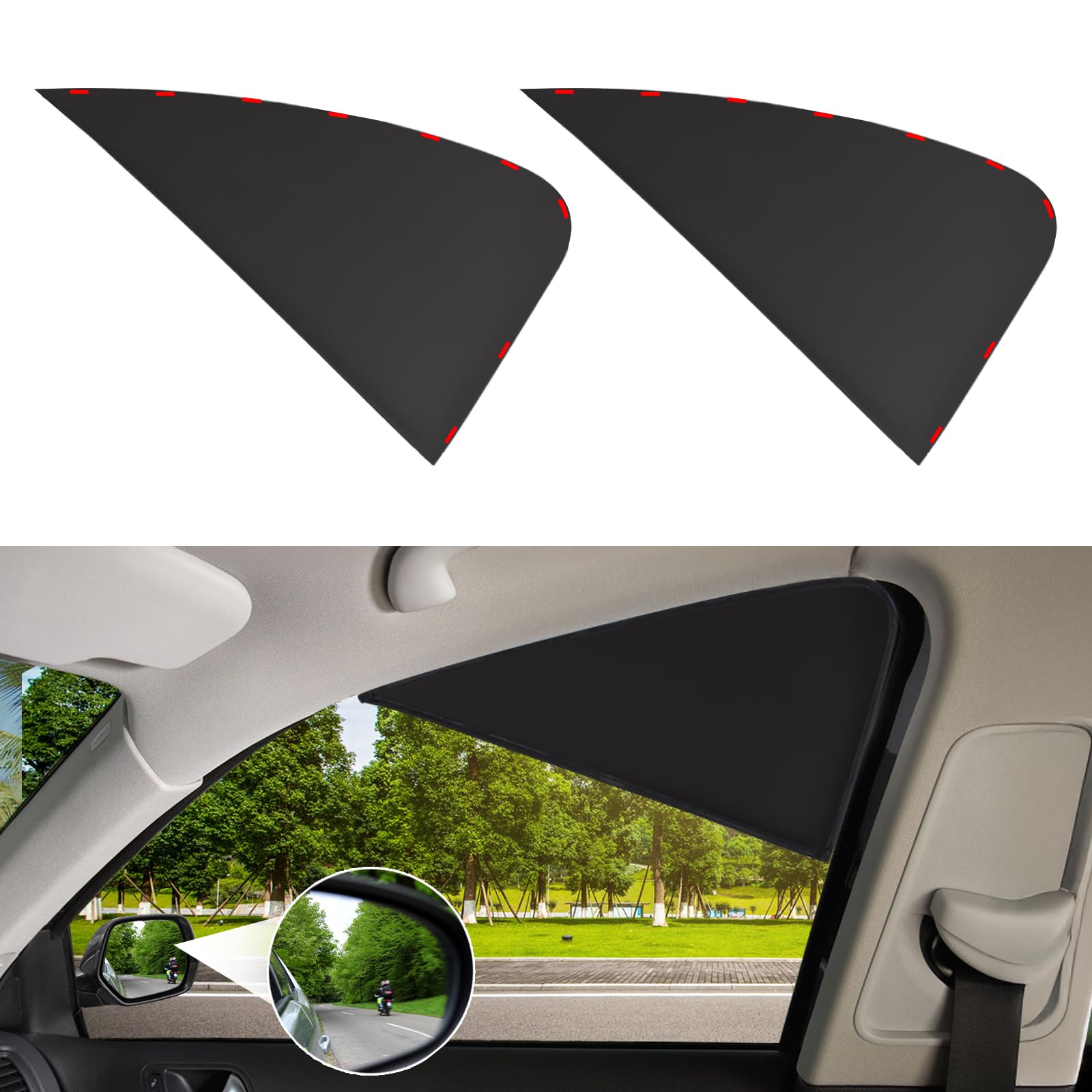 XCBYT Magnetic Car Window Shades for Driver, 2 Pack Front Side Window Sun Shades, Strong Magnets Sun Glare Blocker for SUV Truck