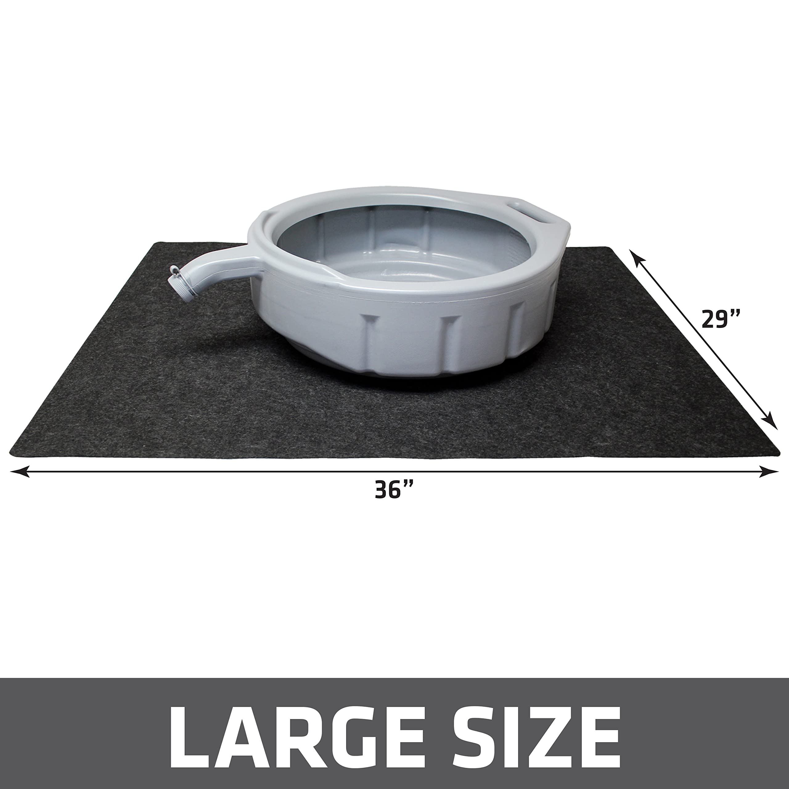 Drymate Oil Spill Mat (29' x 36'), Premium Absorbent Oil Pad, Reusable, Washable, Durable, Waterproof Backing Contains Liquids, Protects Garage Floor Surface (USA Made)