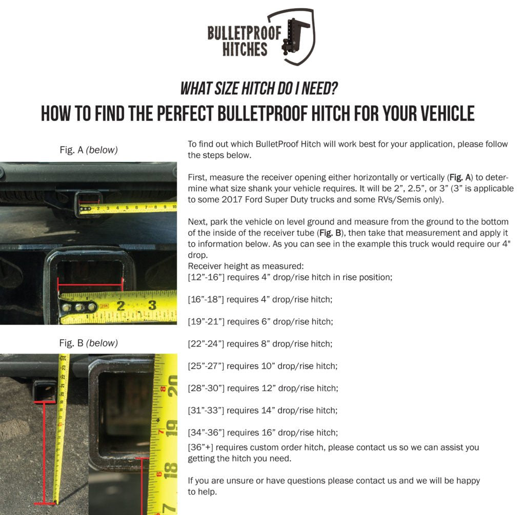 Bulletproof Hitches 2.5'' Adjustable Heavy Duty (22,000Lb Rating) 12'' Drop/Rise Trailer Hitch With 2'' And 2 5/16'' Dual Ball (