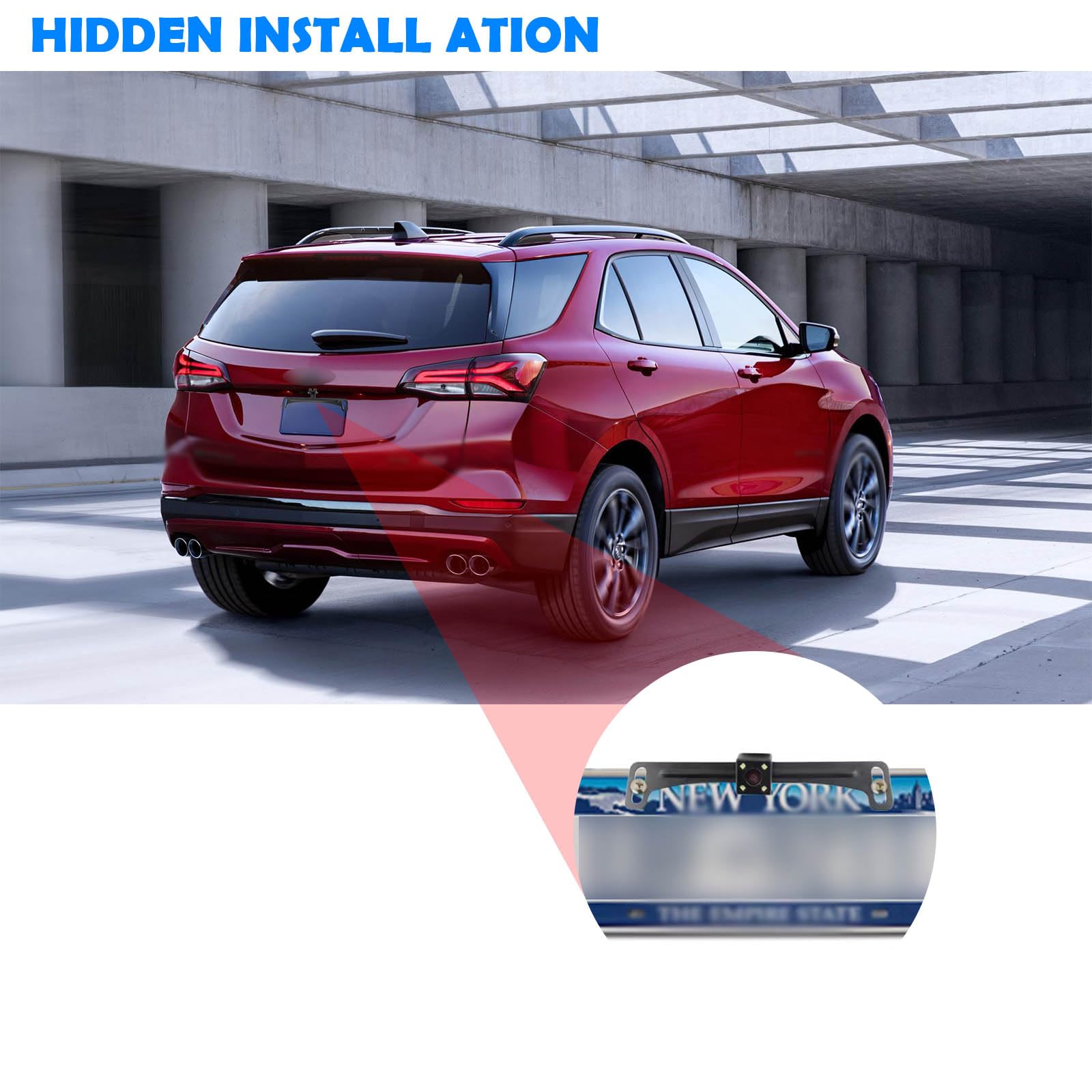 Neynavy 1 Pc Car Rear View Camera License Plate Bracket, Universal Car Dash Cam Mirror Camera Kit Rearview Camera Mount, Install