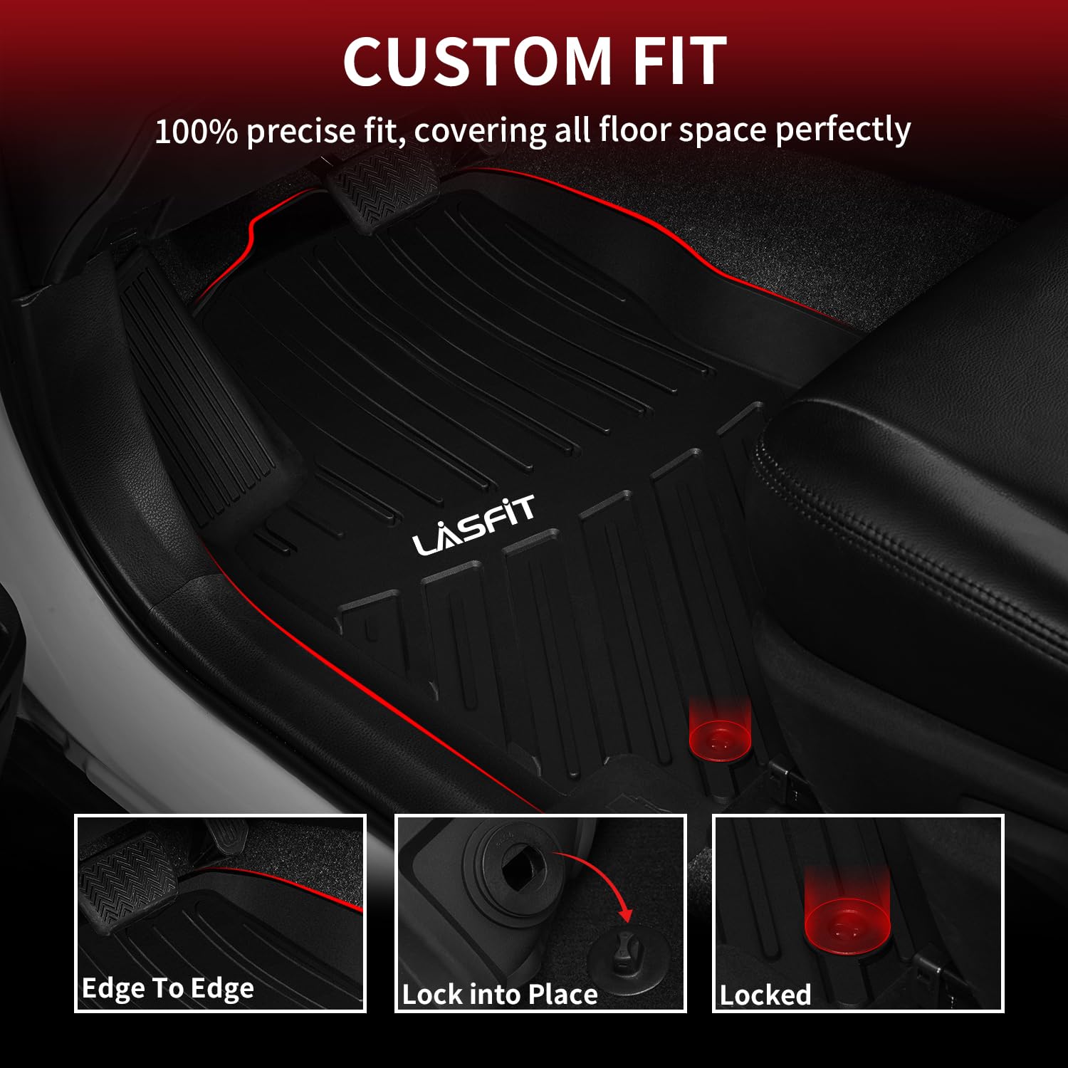 Lasfit Floor Mats For Toyota Rav4 | 2013-2018 (Not For Hybrid & Prime) All Weather Floor Liner For Rav 4 Tpe Custom Fit Car Mats